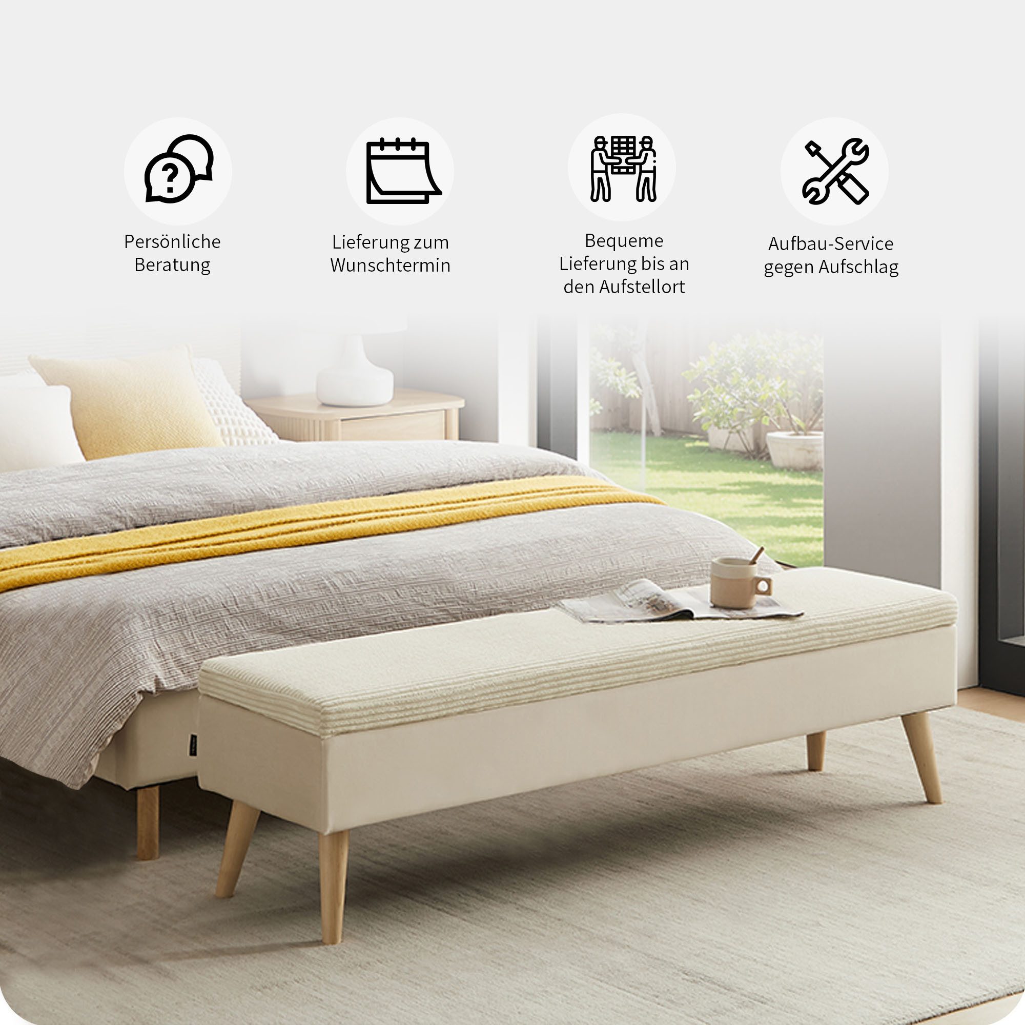 Home affaire Bettbank Armandine mit Stauraum, wahlweise in den Breiten 140cm oder 180cm erhältlich