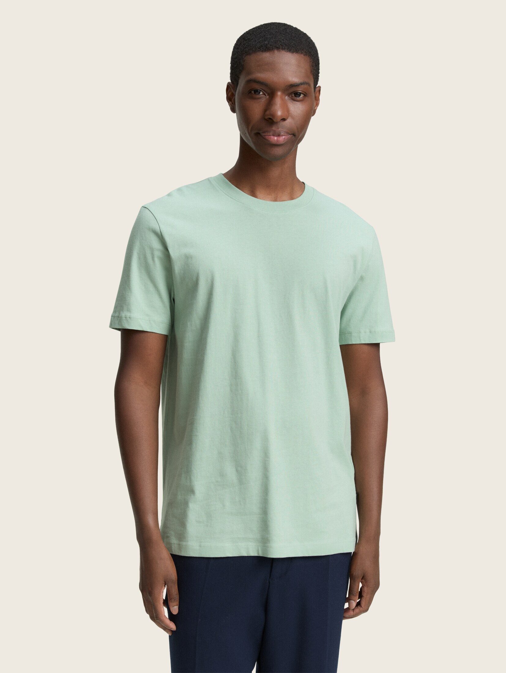 TOM TAILOR Denim T-Shirt T-Shirt Basic T-Shirt in Unifarben günstig online kaufen