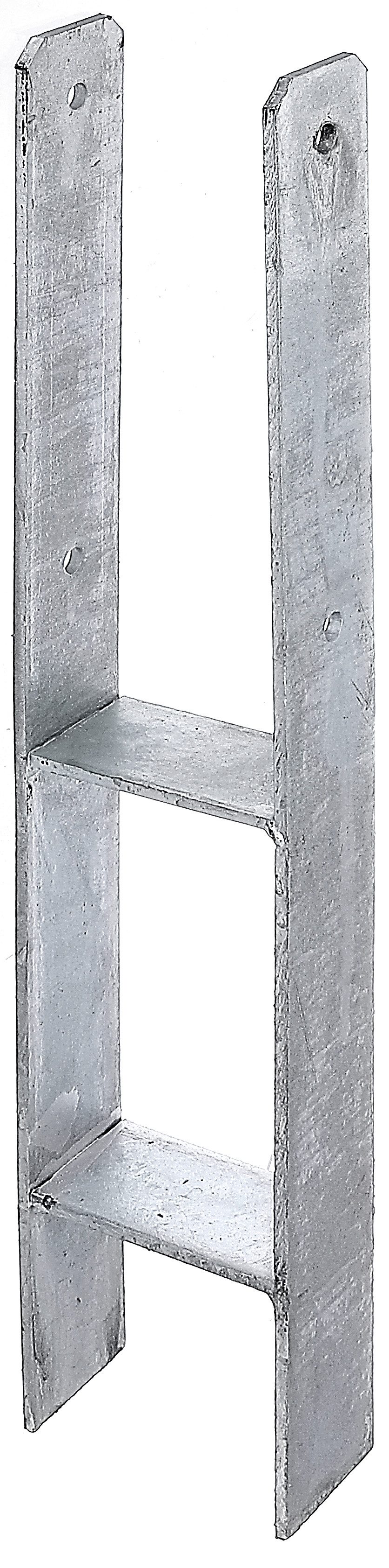 Alberts H-Pfostenanker, zum Einbetonieren, Materialstärke 6 mm, lichte Breite 101 mm, Höhe 600 mm