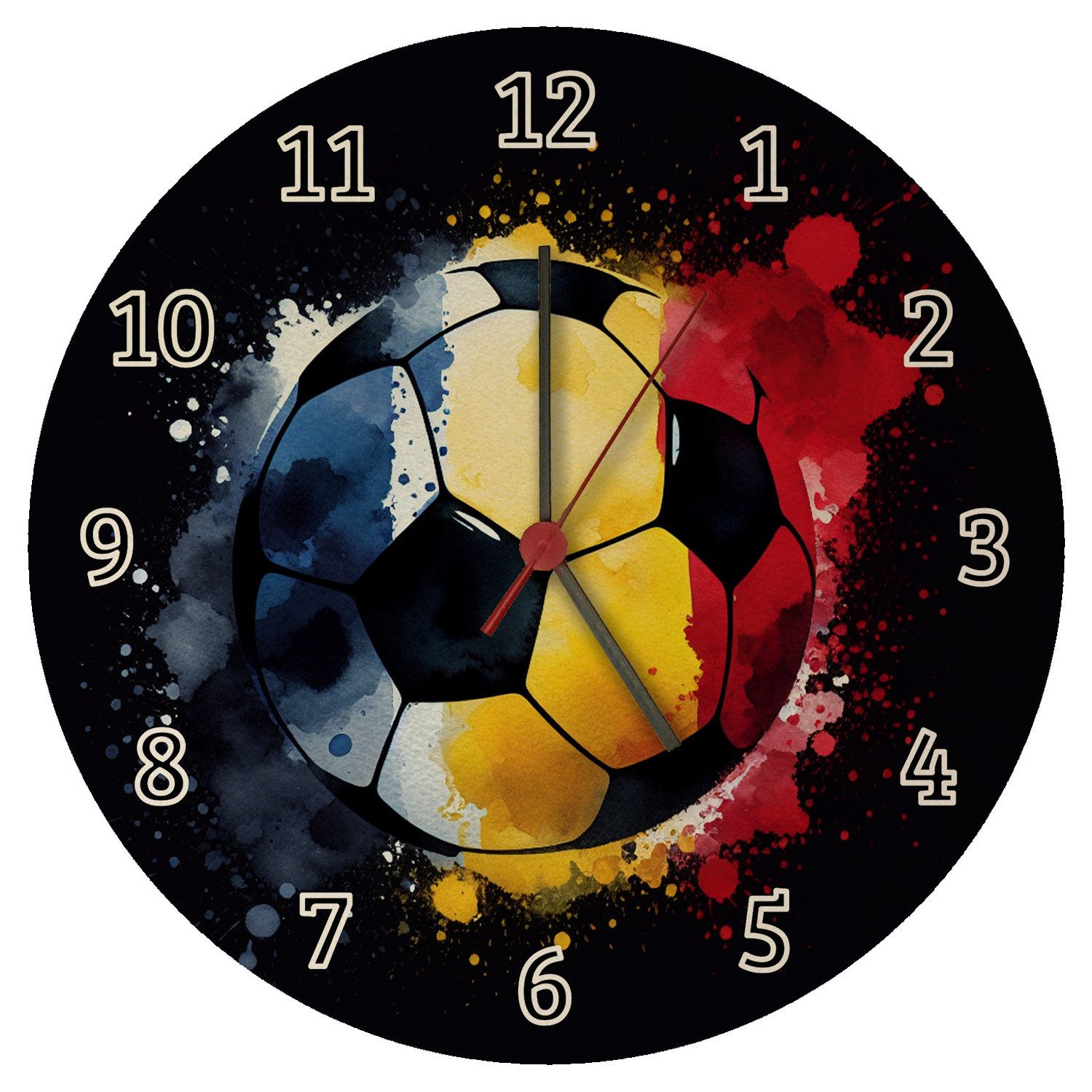 Wanduhr Fußball Rumänien Flagge Wanduhr aus MDF