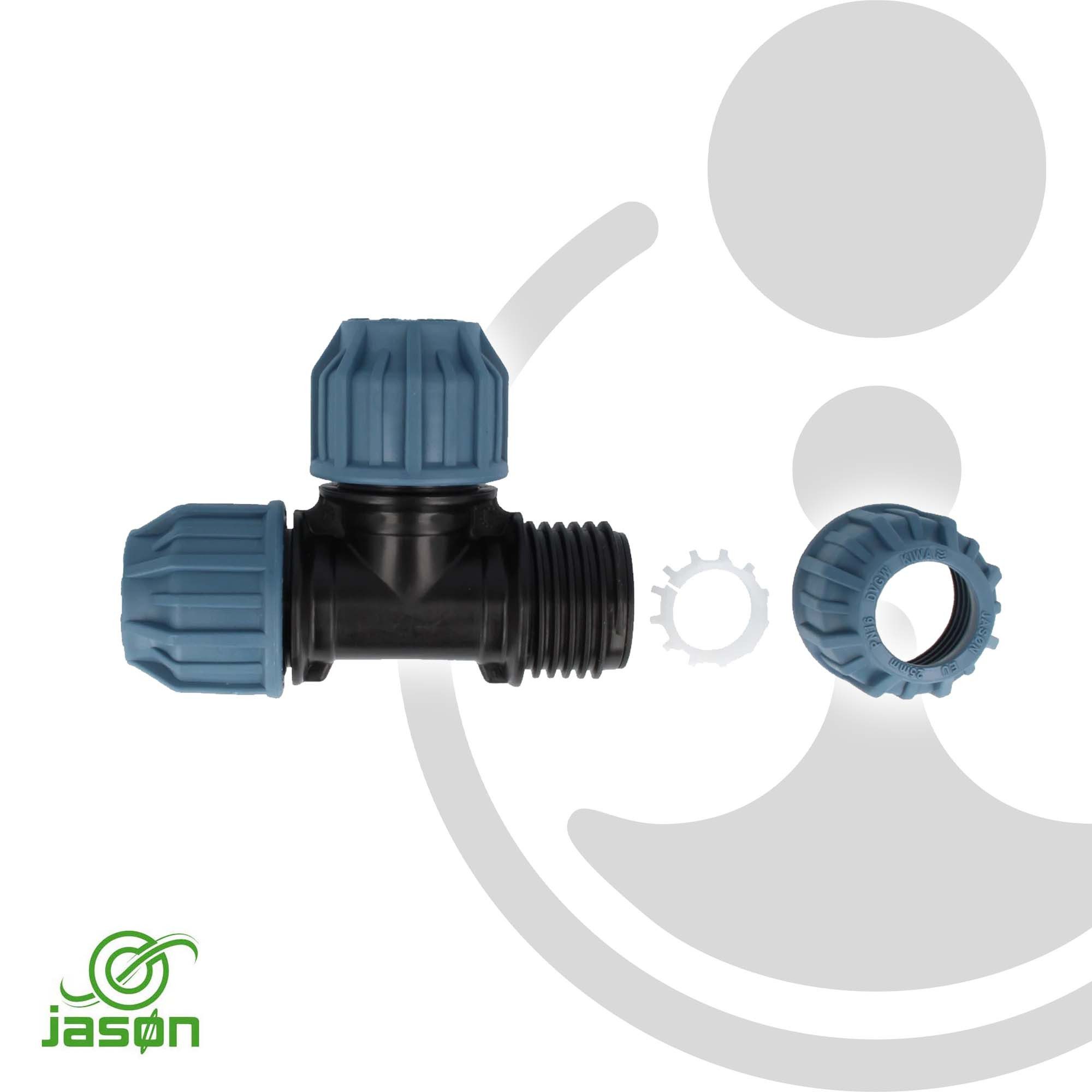 Mega Group Rohrverbinder PP-Klemmkupplung T-Stück - für PE-Rohr - DVGW zugelassen