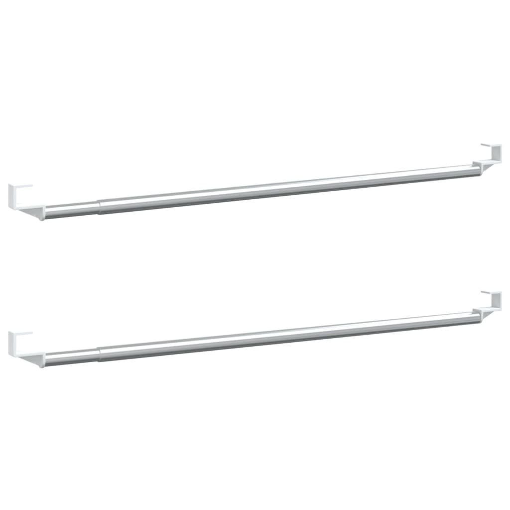 vidaXL Fensterdekoration Gardinenstangen 2 Stk. Weiß und Silbern 60-105 cm Aluminium
