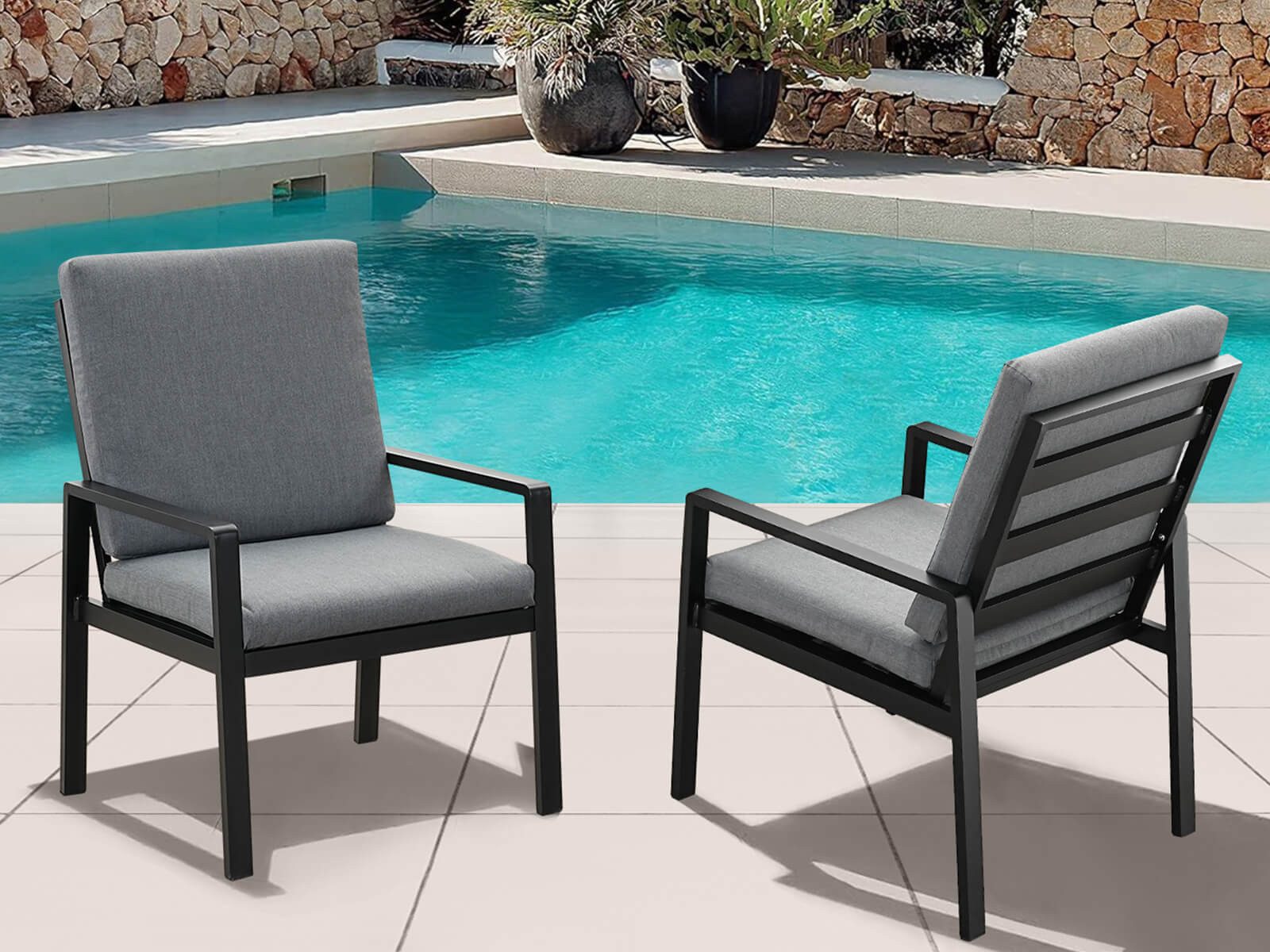 MeXo Gartenstuhl Outdoor Stühle Wetterfest (Balkonstuhl, günstig online kaufen