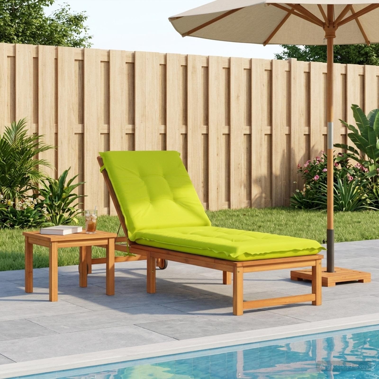 vidaXL Sitzkissen vidaXL Sonnenliege Kissen GEMERT 100 % Polyester Hellgrün