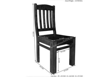 Massivmoebel24 Holzstuhl Stuhl Akazie 45x46x97 nougat lackiert OXFORD #16