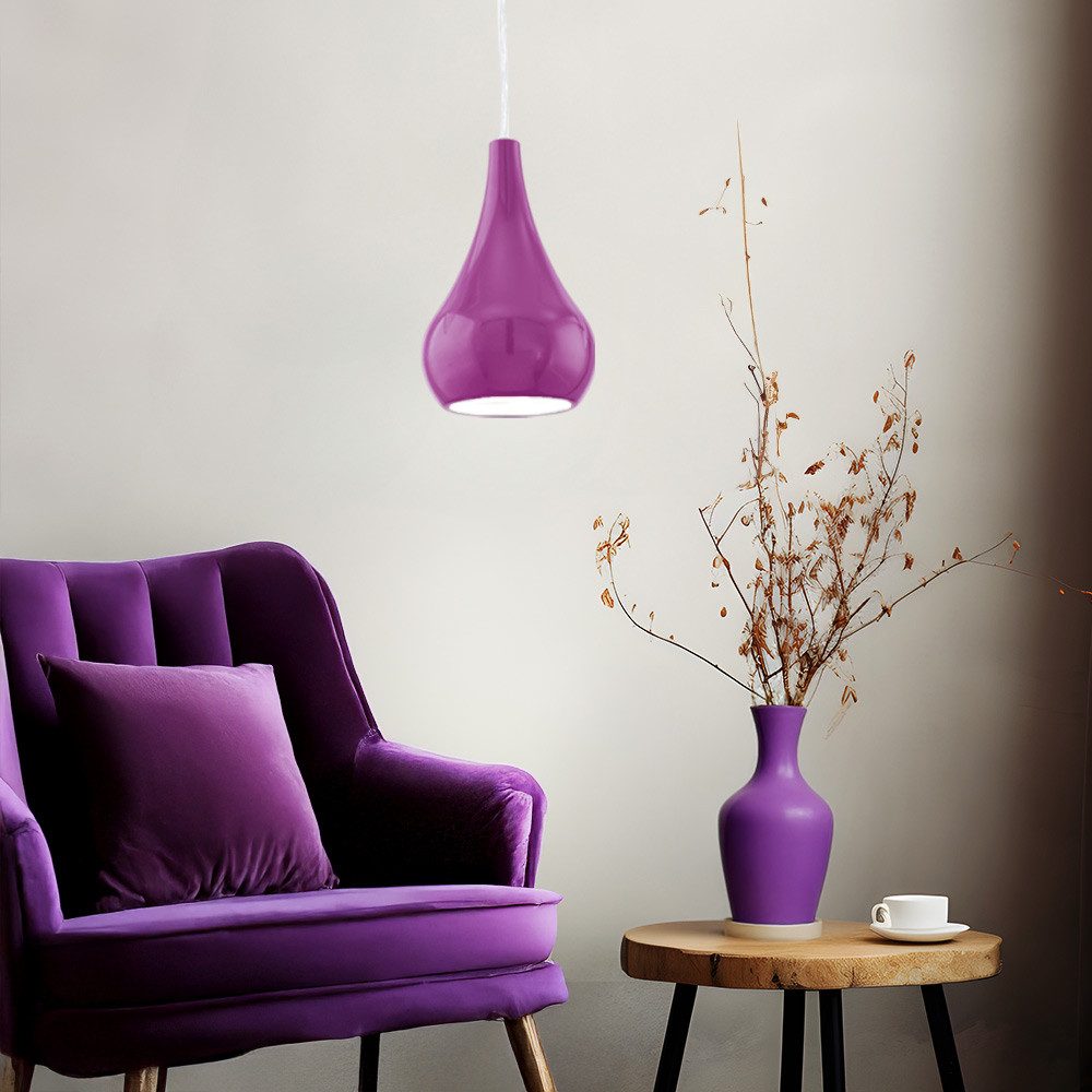 EGLO Pendelleuchte, Leuchtmittel nicht inklusive, Design Pendel Hänge Lampe Wohn Zimmer purple Decken Dielen