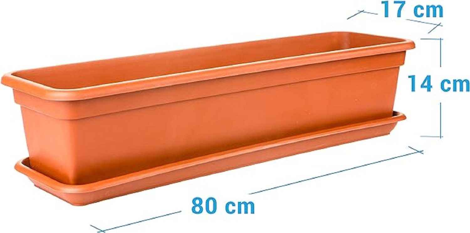 SUSTANIA Blumenkasten Balkonkästen mit Untersetzern (10er günstig online kaufen