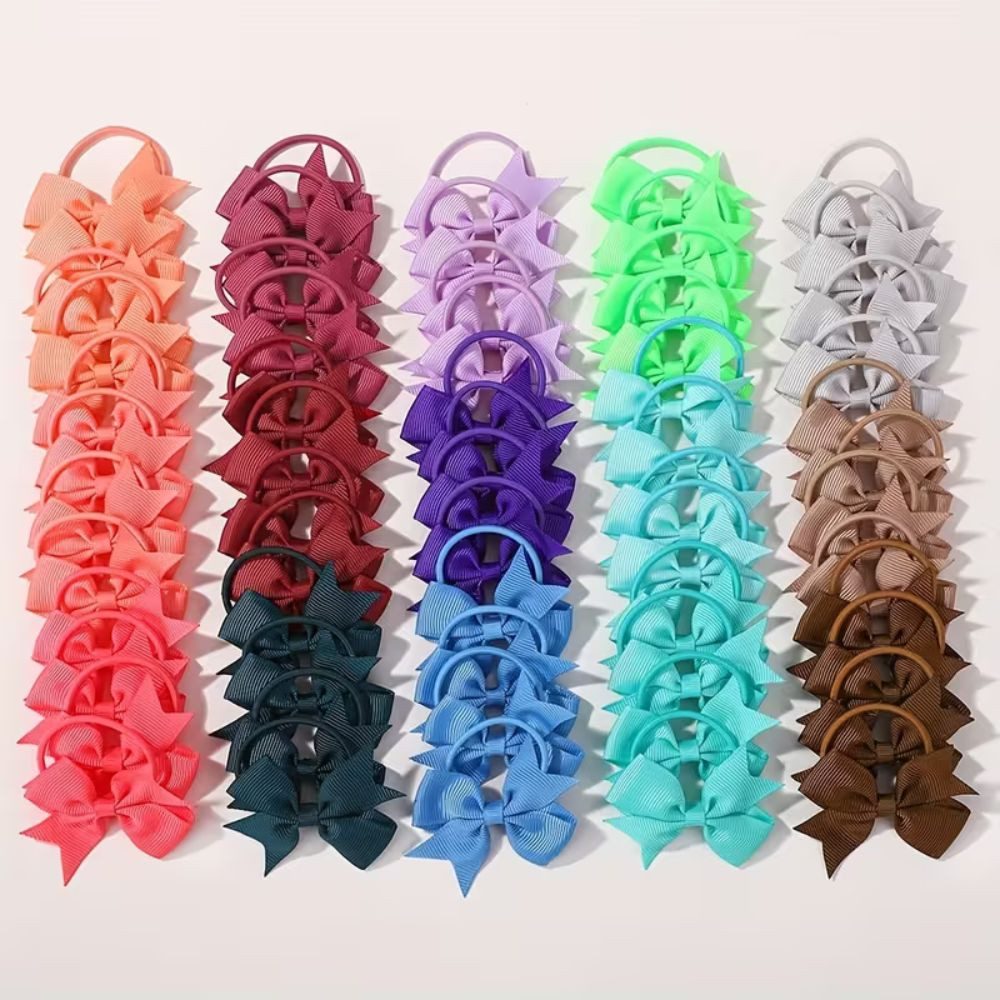 Montegoni Haarspange 18er-Set Шпильки für Mädchen, Baby-Haarspangen-Set, süße Schleifen, elastische Bänder, 18-tlg., Pferdeschwanz-Haarnadeln-Set für kleine Mädchen, perfekt für Partys, Geburtstage und ideal als Geschenk