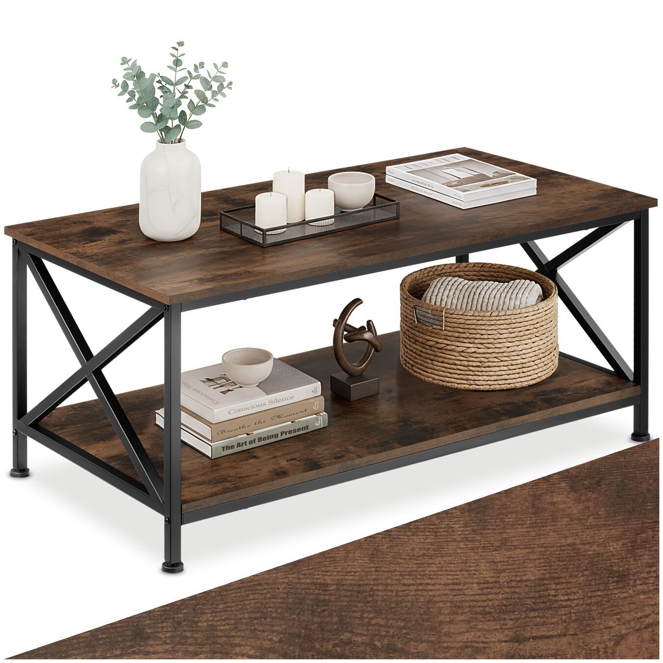 tectake Couchtisch Beistelltisch Pittsburgh 100x55x45,5cm (1-St., 1 tlg), T günstig online kaufen