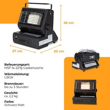 Z.M.C.GMBH Heizgerät 2in1 Tragbare Gasheizung + Camping Gas Kocher Heizung Heizstrahler, Gasheizung Keramik 1,3KW 1300 W Zeltheizung Campingheizer Gasstrahler