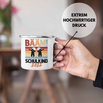 Trendation Thermotasse Trendation - Einschulung Jungs Geschenk für Schultüte Füllung Emaille Tasse Schulstart 1. Schultag Schuleinführung Schulanfang Geschenkidee Schulkind Junge