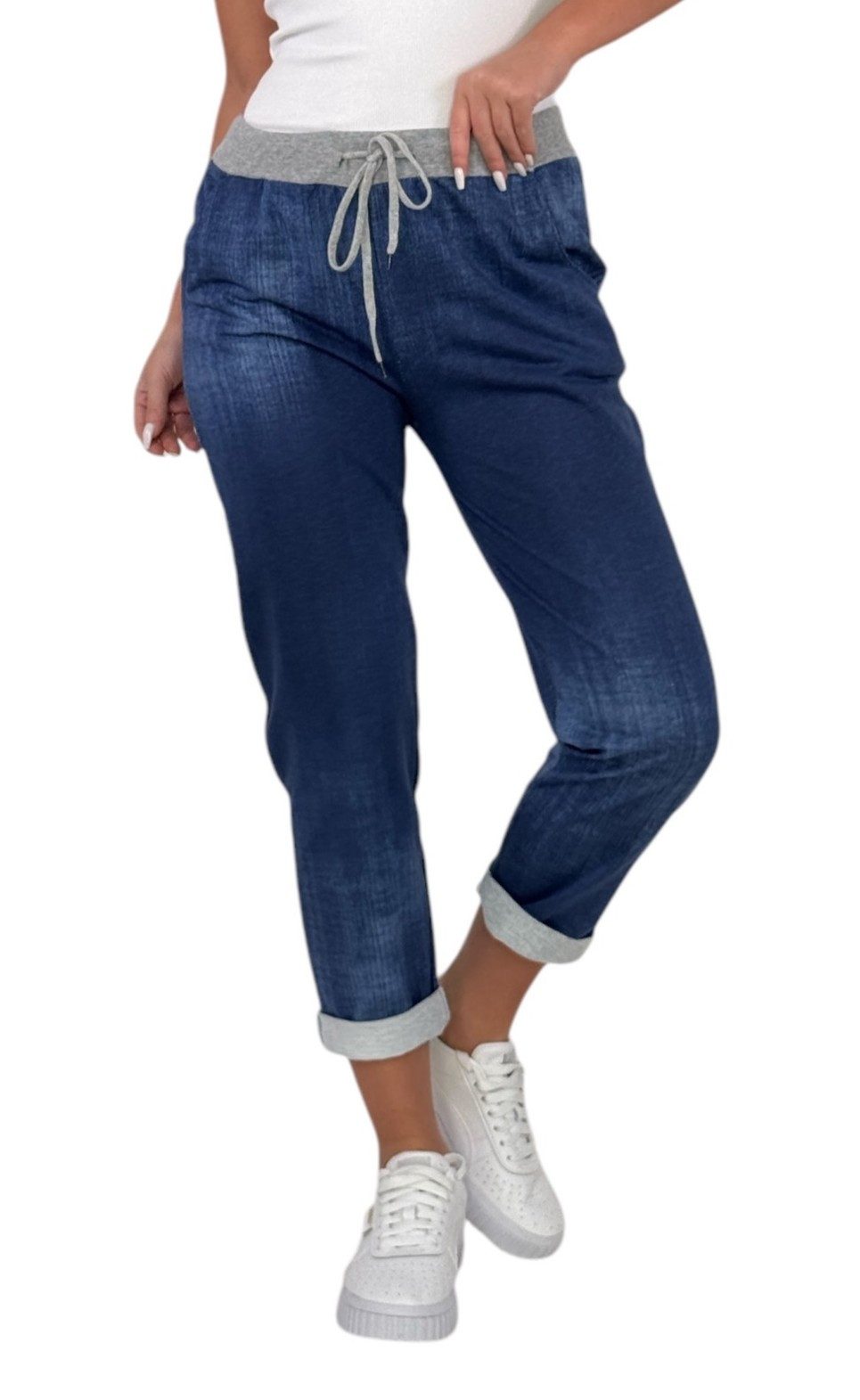 Mississhop Chinohose Damen Hose Blumen Jogginghose Baumwolle gemustert M. 287