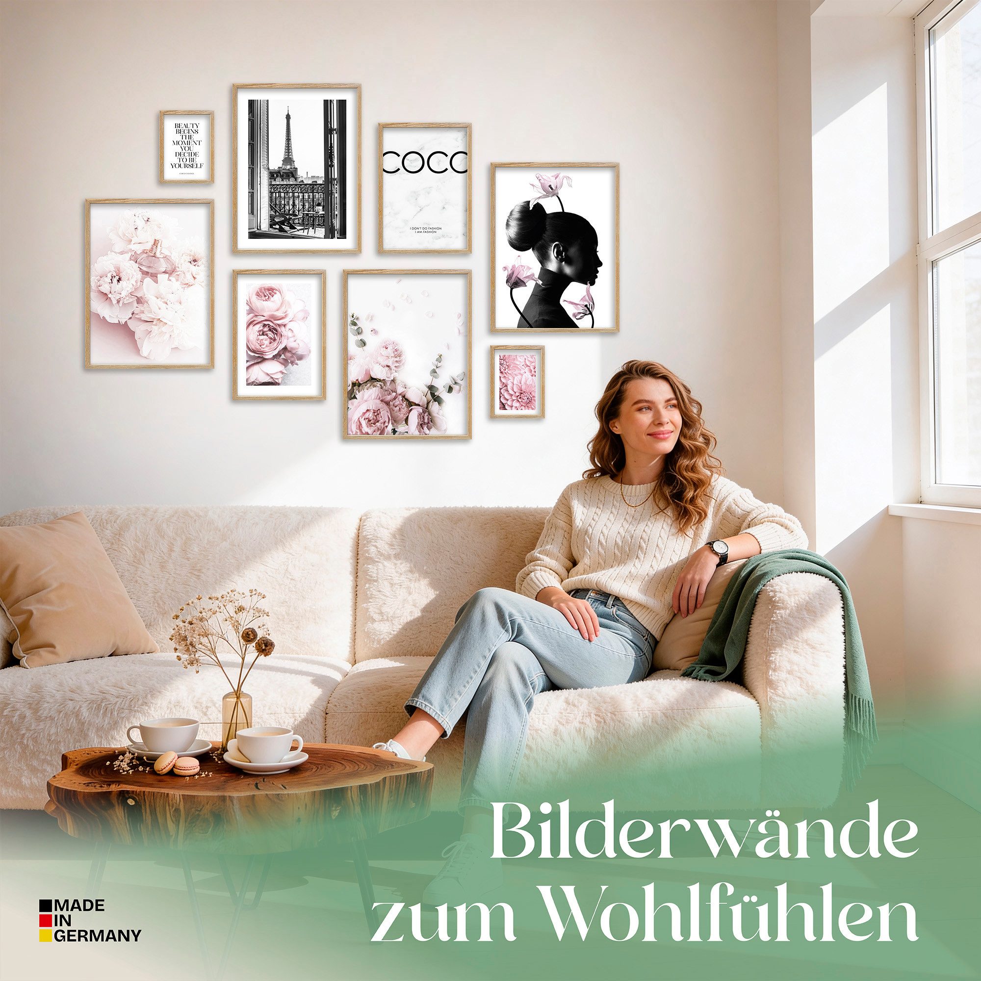 ARTFAVES Bilder-Collage Poster Set Coco I mehrteilige Bilderwand I Wandbilder Rosa, (Wandbilder) – Bild 2 von 5