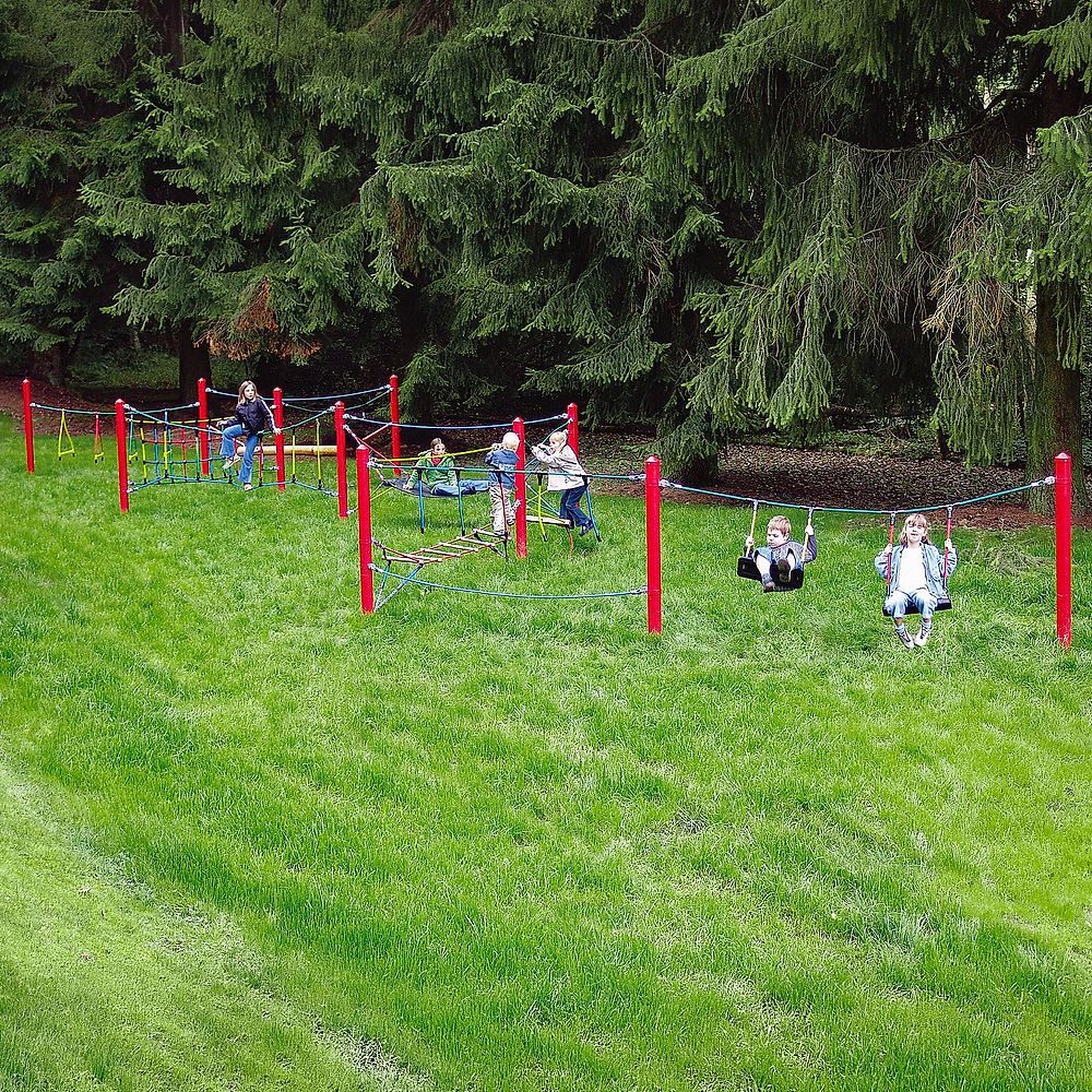 Huck Seiltechnik Klettergerüst Haiger Set Seilparcours, Speziell für Kinderkrippen und Kindergärten
