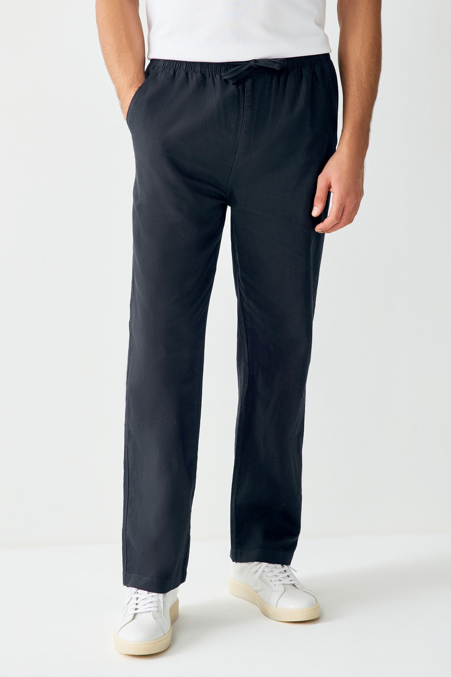 Next Dehnbund-Hose Edle Relaxed Fit Hose aus Leinen-Baumwollgemisch (1-tlg)