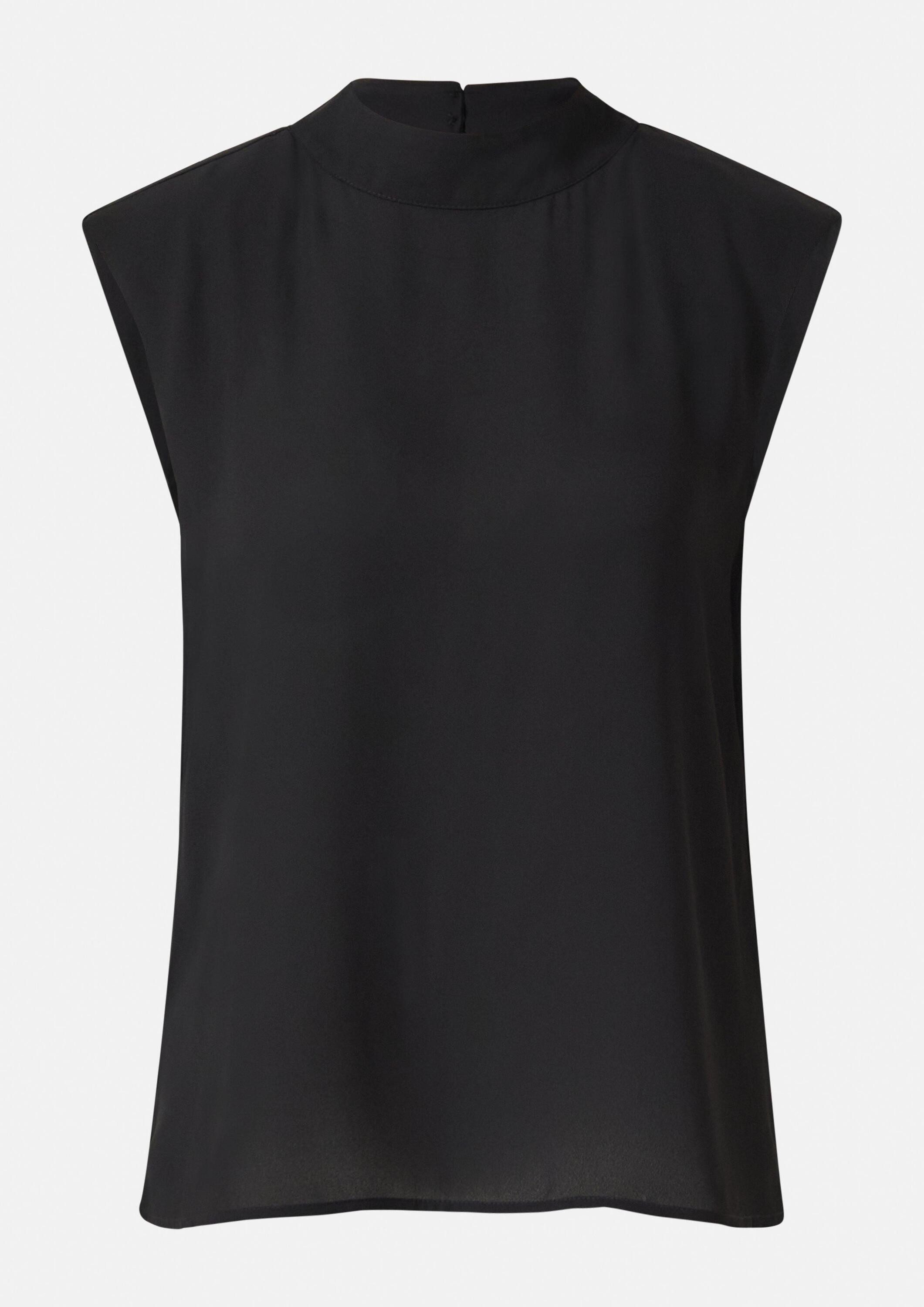 comma Blusentop Bluse Chiffonbluse mit subtilem Schulterpolster