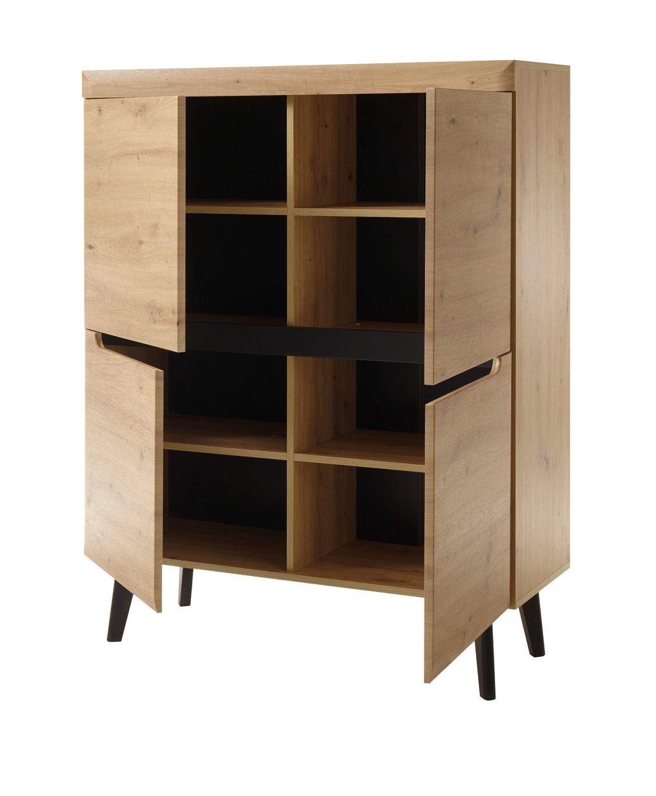 cm), (Schrankwand 340 Furn.Design 170 Artisan skandinavisches ca. x Eiche, in 4-teilig, Design Wohnwand Ronson,