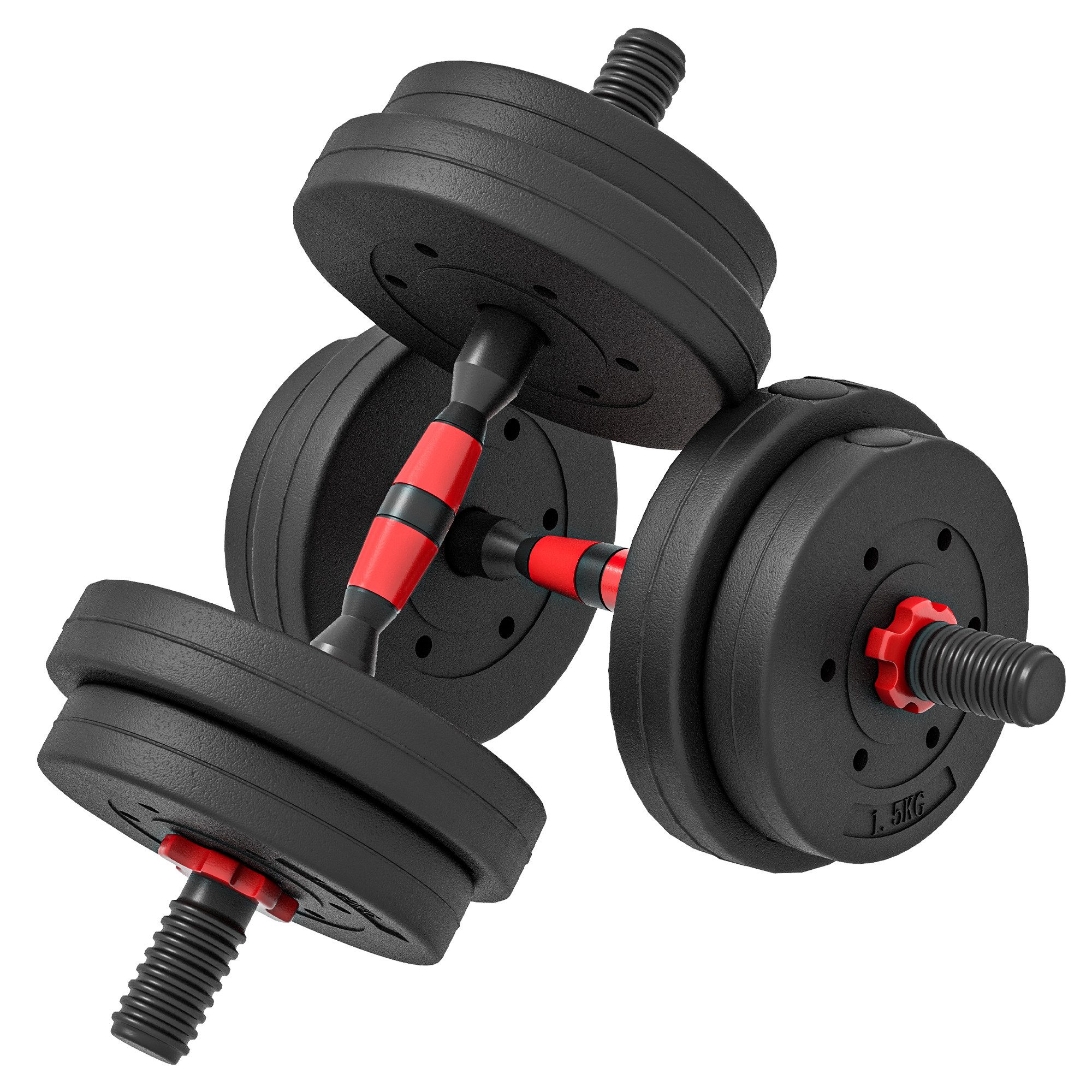 HOMCOM Hantel-Set 15 kg professionell Dumbbell Krafttraining und Gewichtheben, (Kurzhantel, Langhantel), für Zuhause Fitness