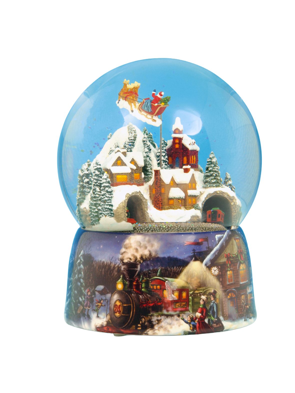 Musicboxworld Spieluhr Schneekugel "Zug & Santa"
