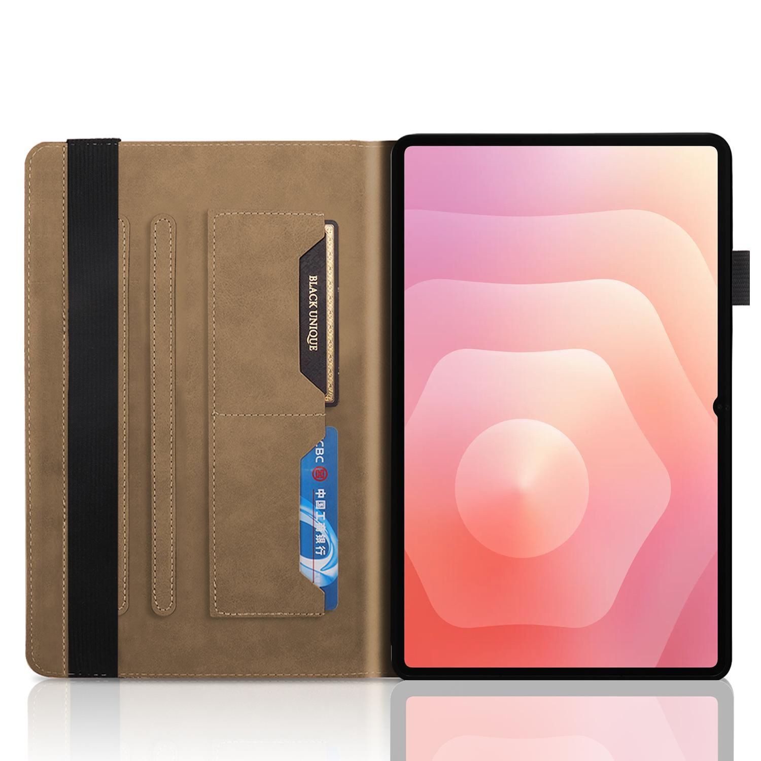 Wigento Tablet-Hülle Für Samsung Galaxy Tab S11 Ultra Baum Design Kunstleder Tasche Braun, Baum Design Hülle mit Standfunktion und Kratzschutz