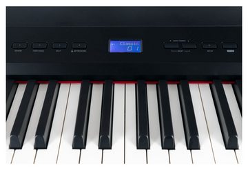 Steinmayer Stagepiano P-60 Stagepiano 88 Tasten (Home-Set, inkl. Unterbau, Kopfhörer, Pianobank, & Schule), Hammermechanik, 128-fach polyphon, Aufnahme- & Begleitfunktion