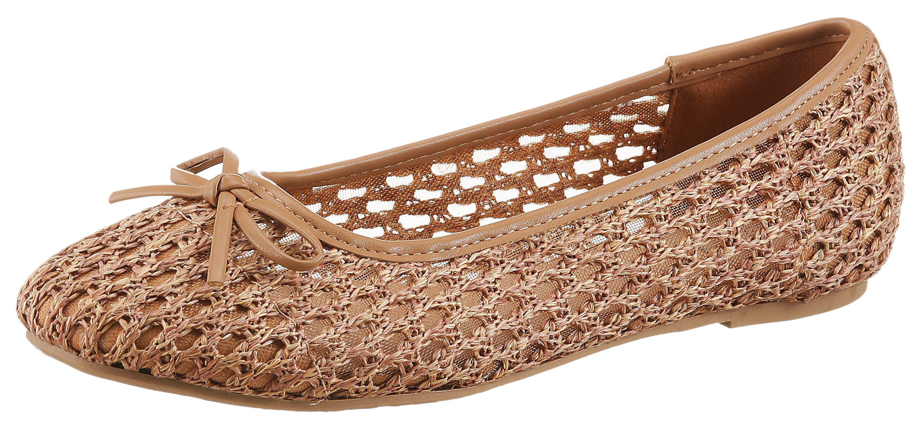 Aniston SHOES Ballerina Loafer, Slipper, Schlupfschuh mit kleiner Schleife- NEUE KOLLEKTION