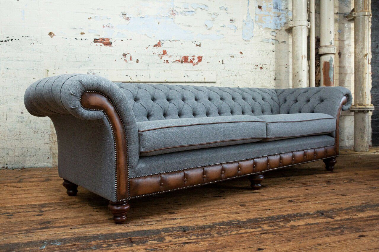 JVmoebel Chesterfield-Sofa, Chesterfield 4 265 Design Sitzer Sofa Couch Sofa cm
