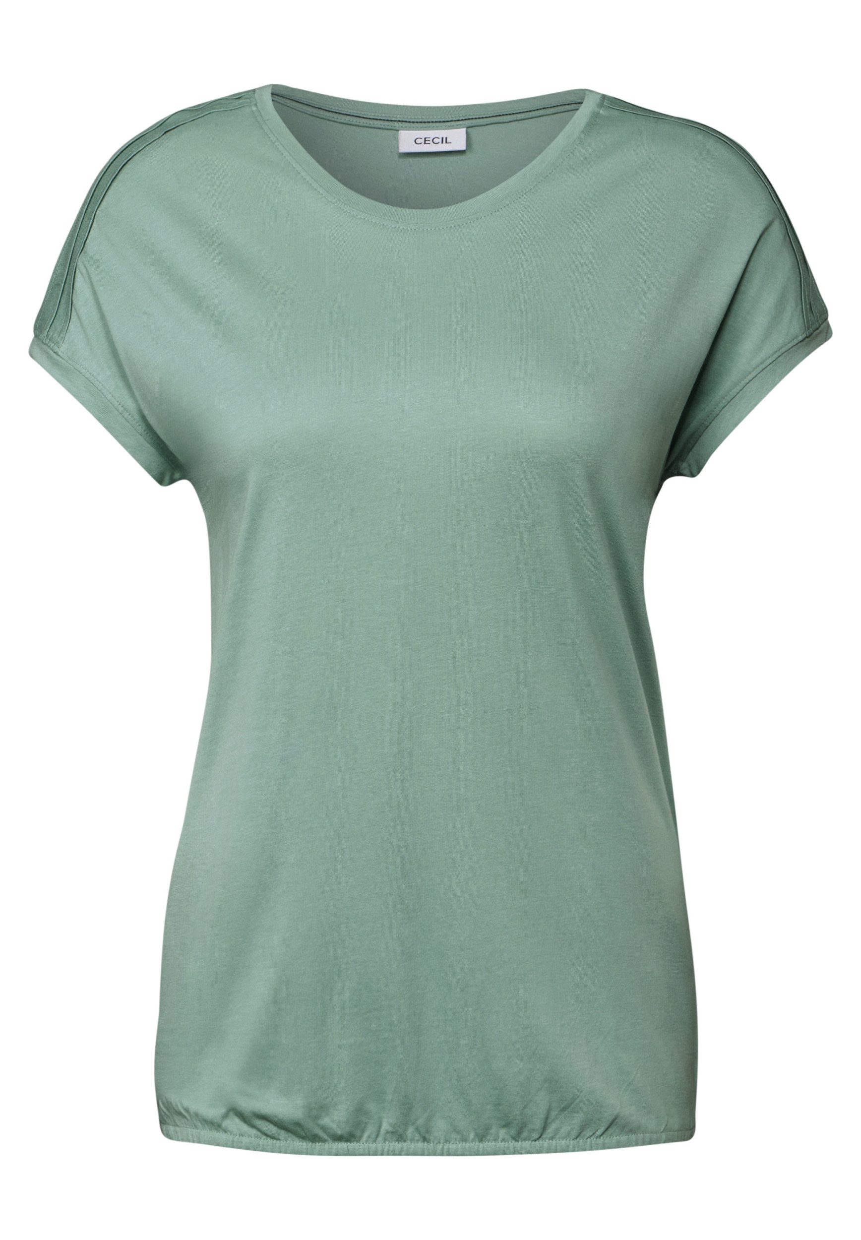 CECIL T-Shirt NOS Solid Deco Shoulder Shirt matcha green günstig online kaufen