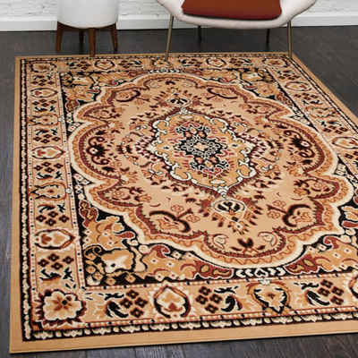 Orientteppich Orientalisch Vintage Teppich Kurzflor Wohnzimmerteppich Beige, Mazovia, 80 x 150 cm, Fußbodenheizung, Allergiker geeignet, Farbecht, Pflegeleicht