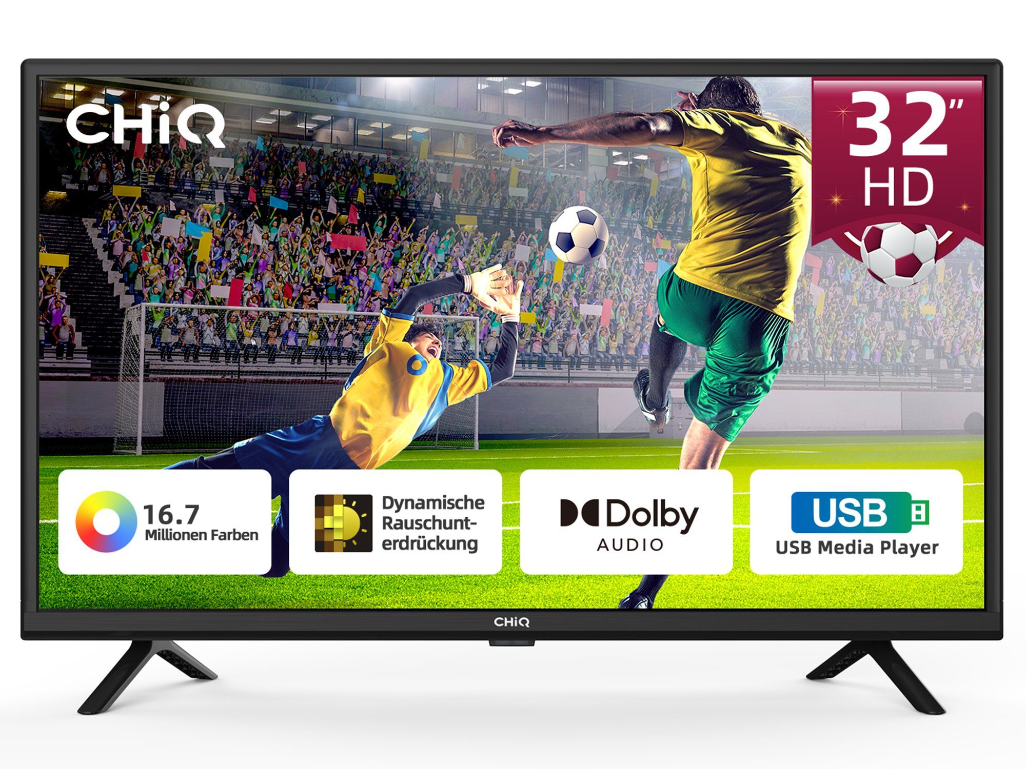 CHiQ L32G5W LED-Fernseher (80,00 cm/32 Zoll, HD, Non Smart-TV, Hotelmodus, HDMI/USB/CI+,Triple Tuner(DVB-T/T2/C/S2),Dolby Audio)