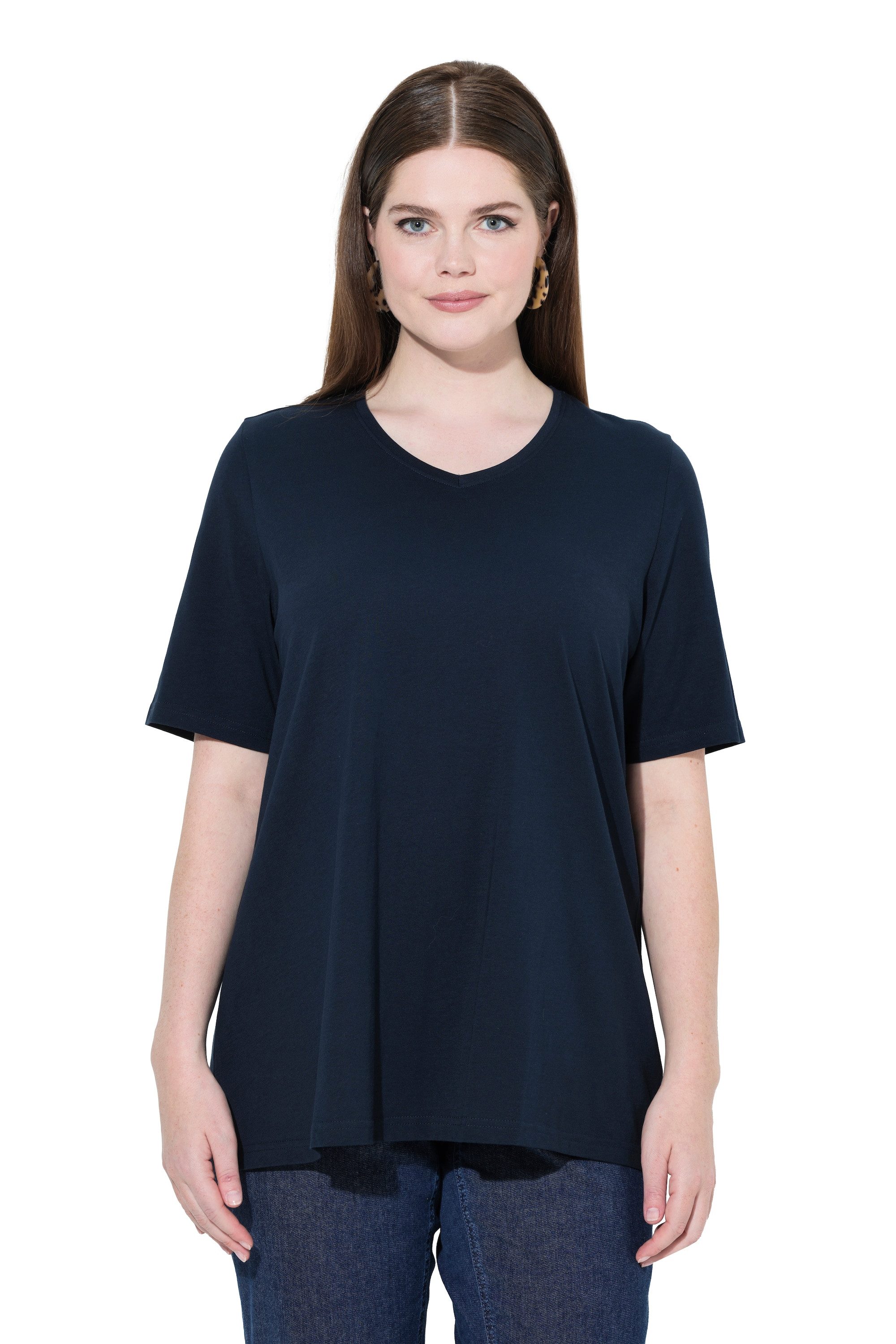 Ulla Popken T-Shirt T-Shirts 2er-Pack V-Ausschnitt Halbarm (2-tlg) günstig online kaufen