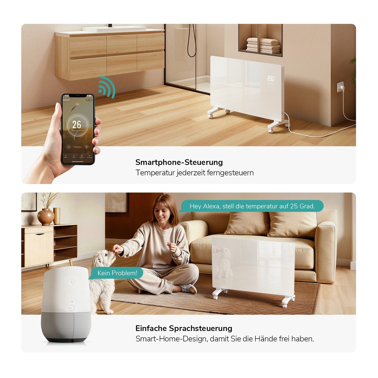 EMKE Elektro-Heizkörper 2000W Elektrisch Heizpaneel Elektro Heizkörper mit günstig online kaufen