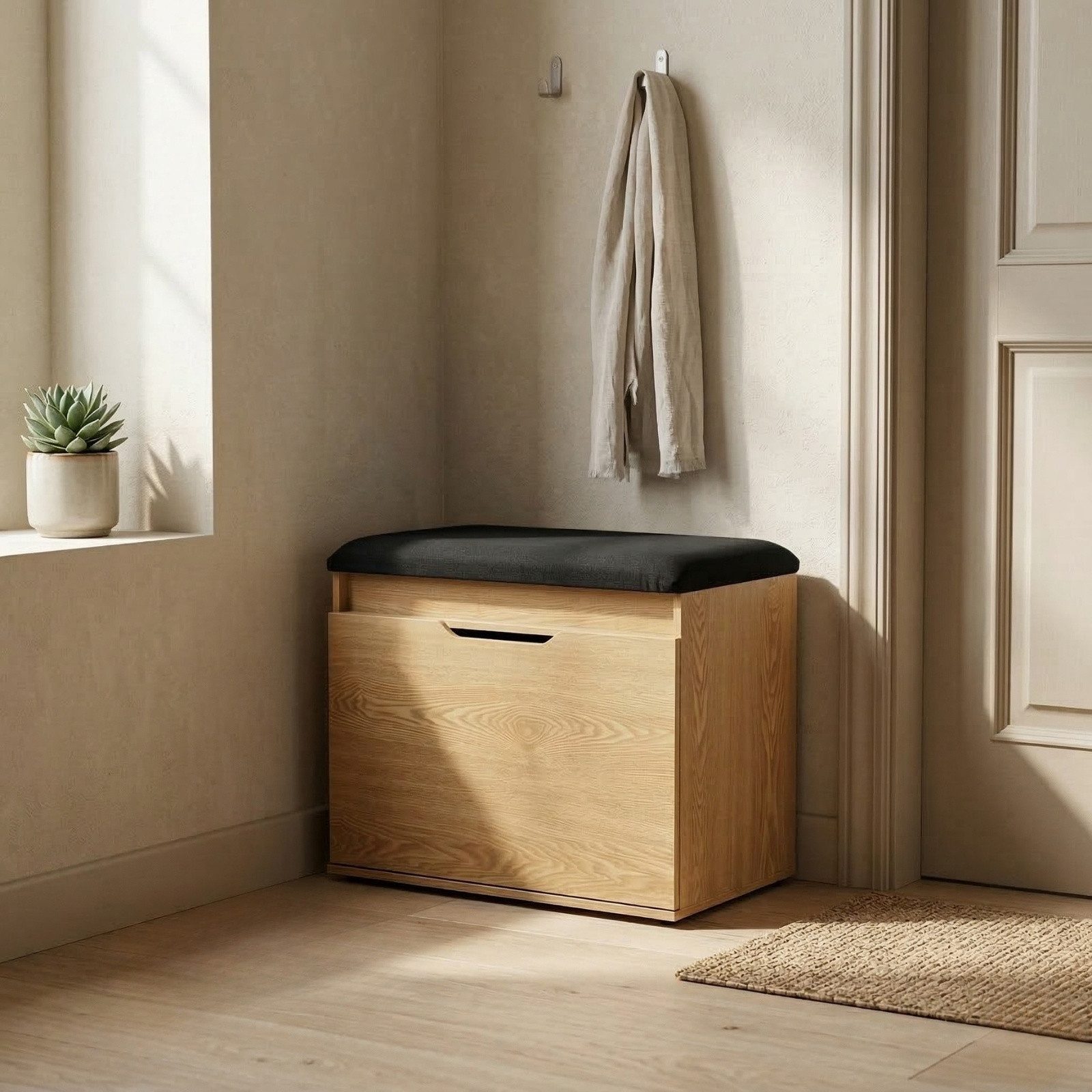 BOXIMO Schuhschrank Schuhschrank mit Sitzfläche und Stauraum VIRA, 60 x 50 x 35 cm (Schuhschrank GRADIA mit Sitzbank)