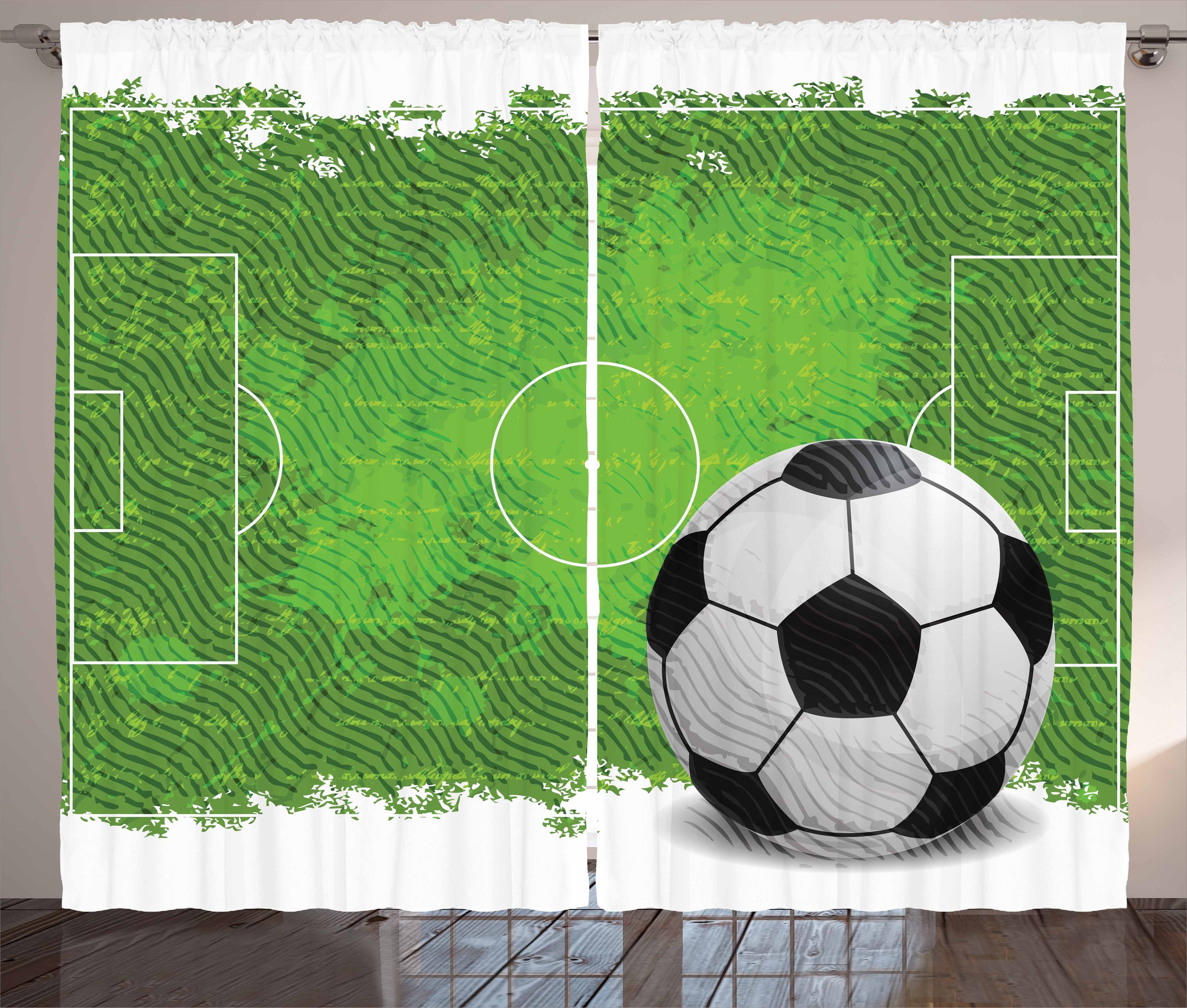 Gardine »Schlafzimmer Kräuselband Vorhang mit Schlaufen und Haken«,  Abakuhaus, Fußball Grunge Fußball-Entwurf online kaufen | OTTO