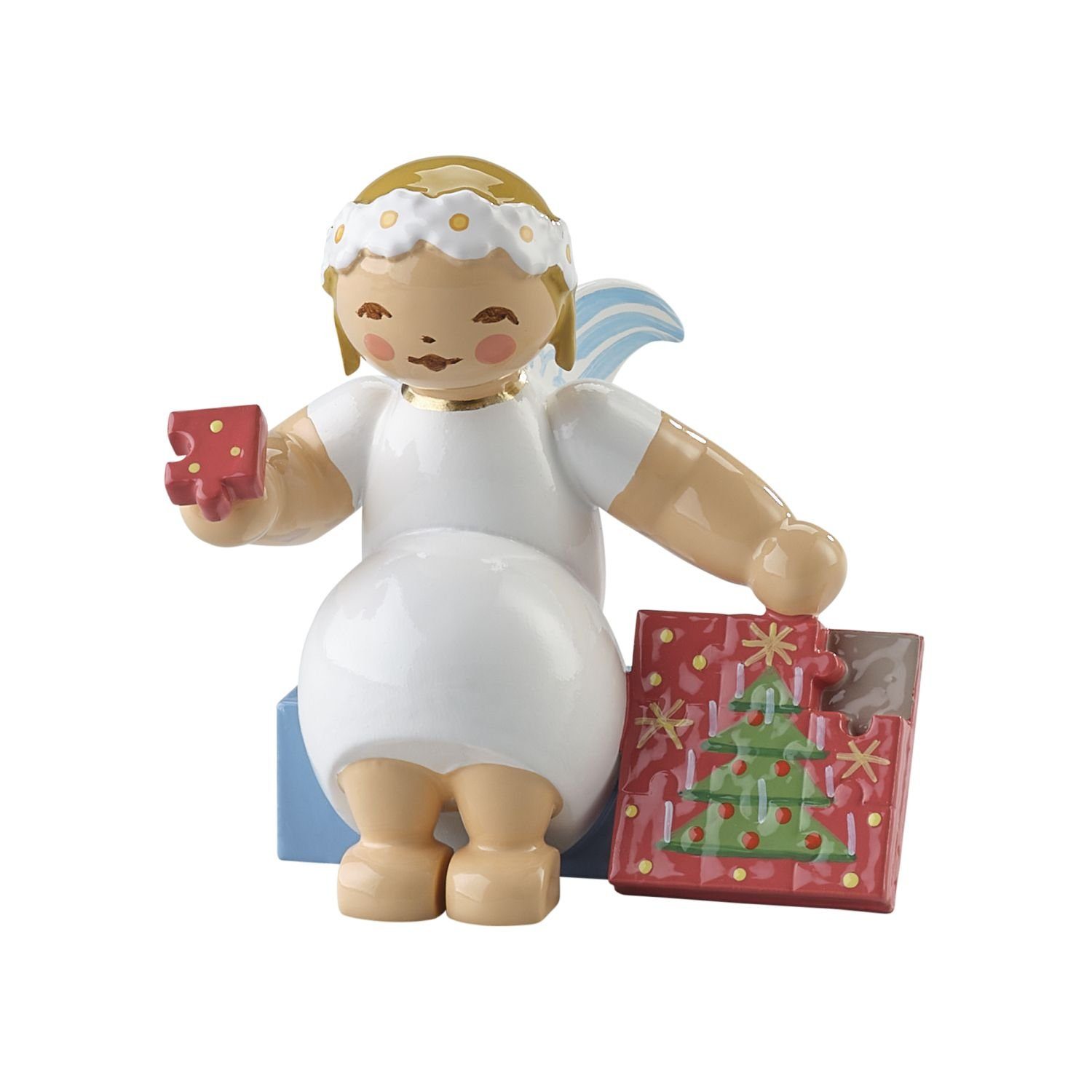 Wendt & Kühn Weihnachtsfigur Margeritenengel Sitzend mit Puzzle 634/70/42 günstig online kaufen