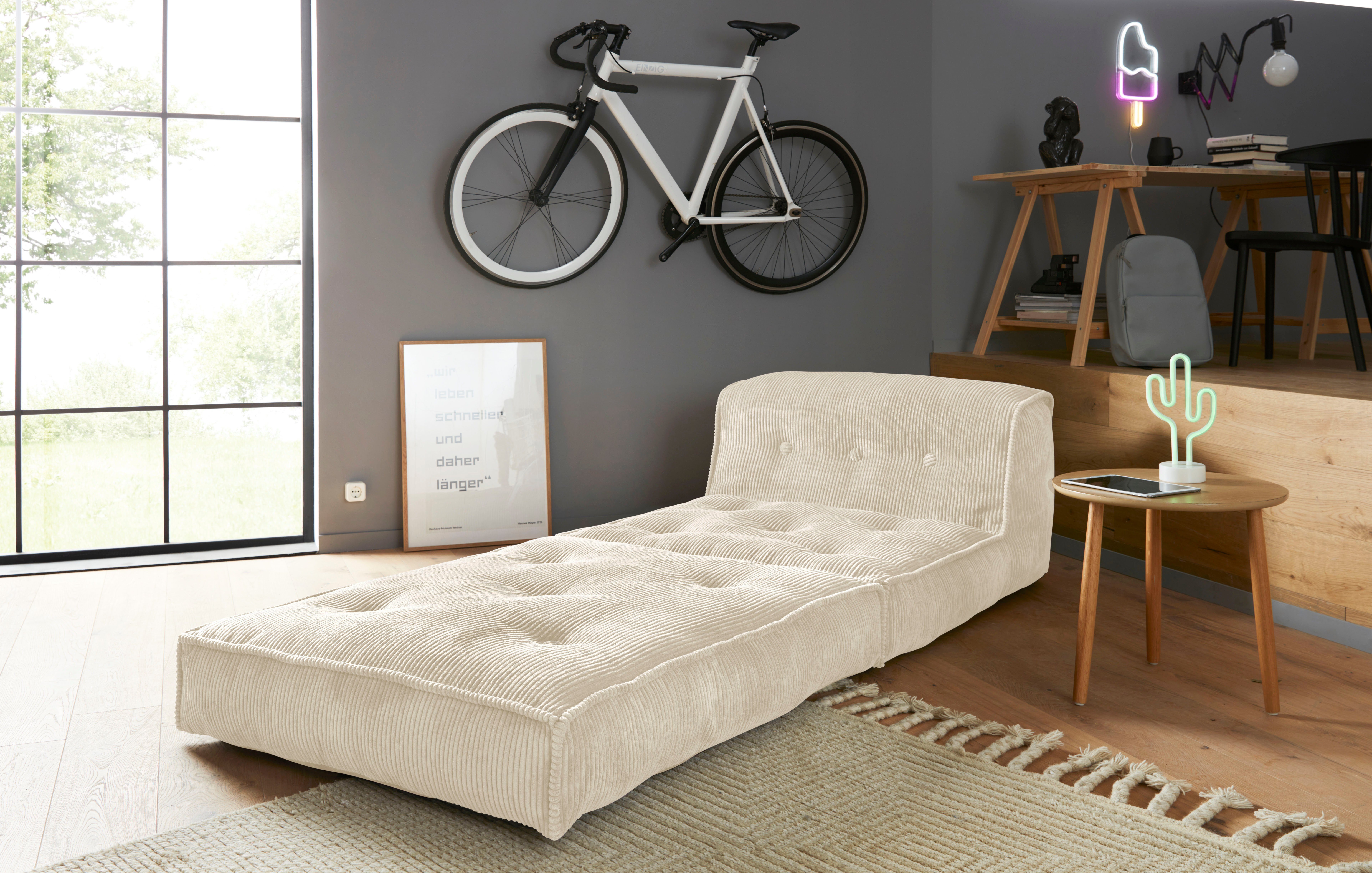 Home affaire Sessel Pia, Loungesessel aus Cord, in 2 Größen, Pouf-Funktion.