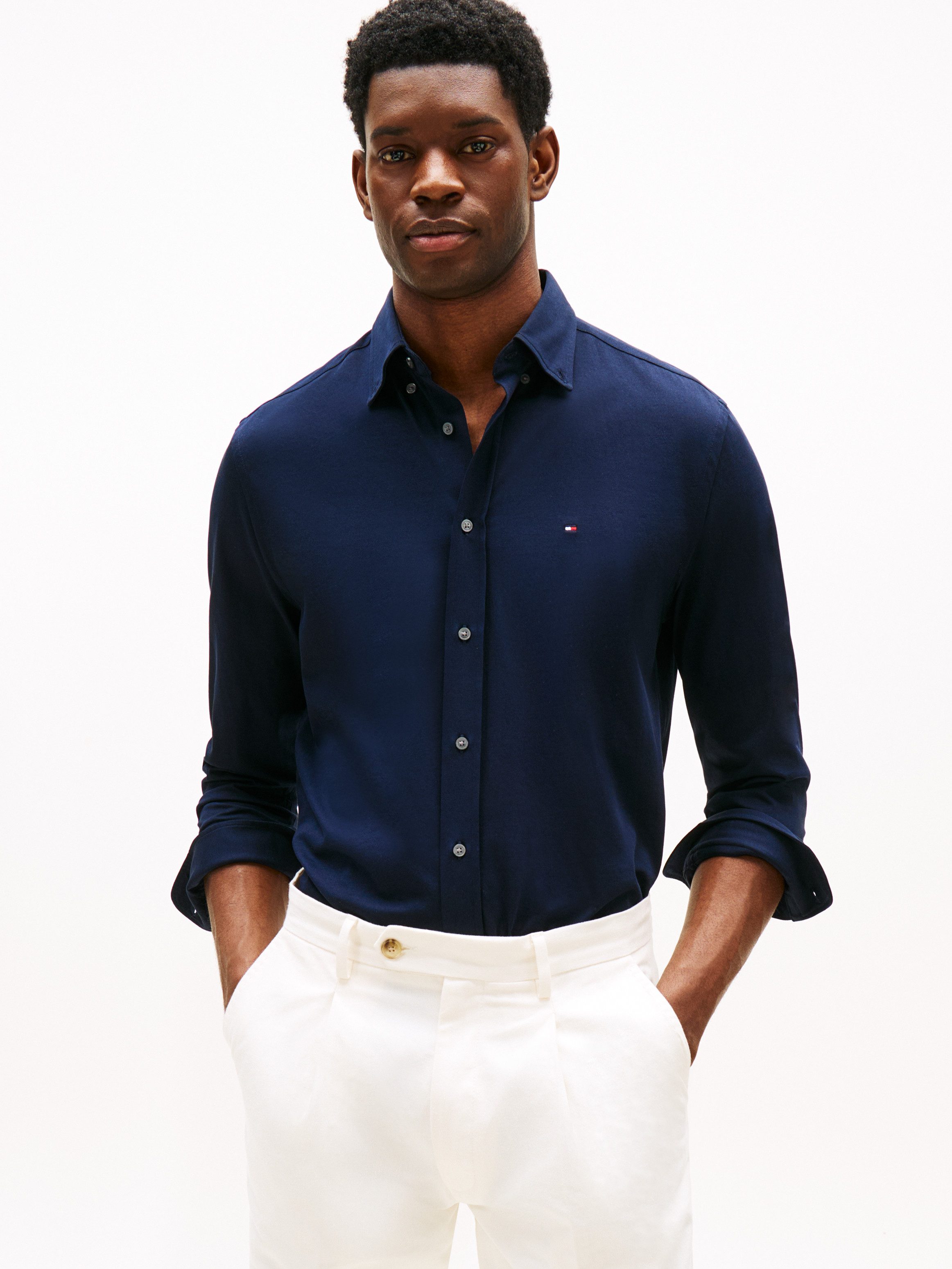 Tommy Hilfiger Langarmhemd PERFORMANCE KNIT SOLID günstig online kaufen