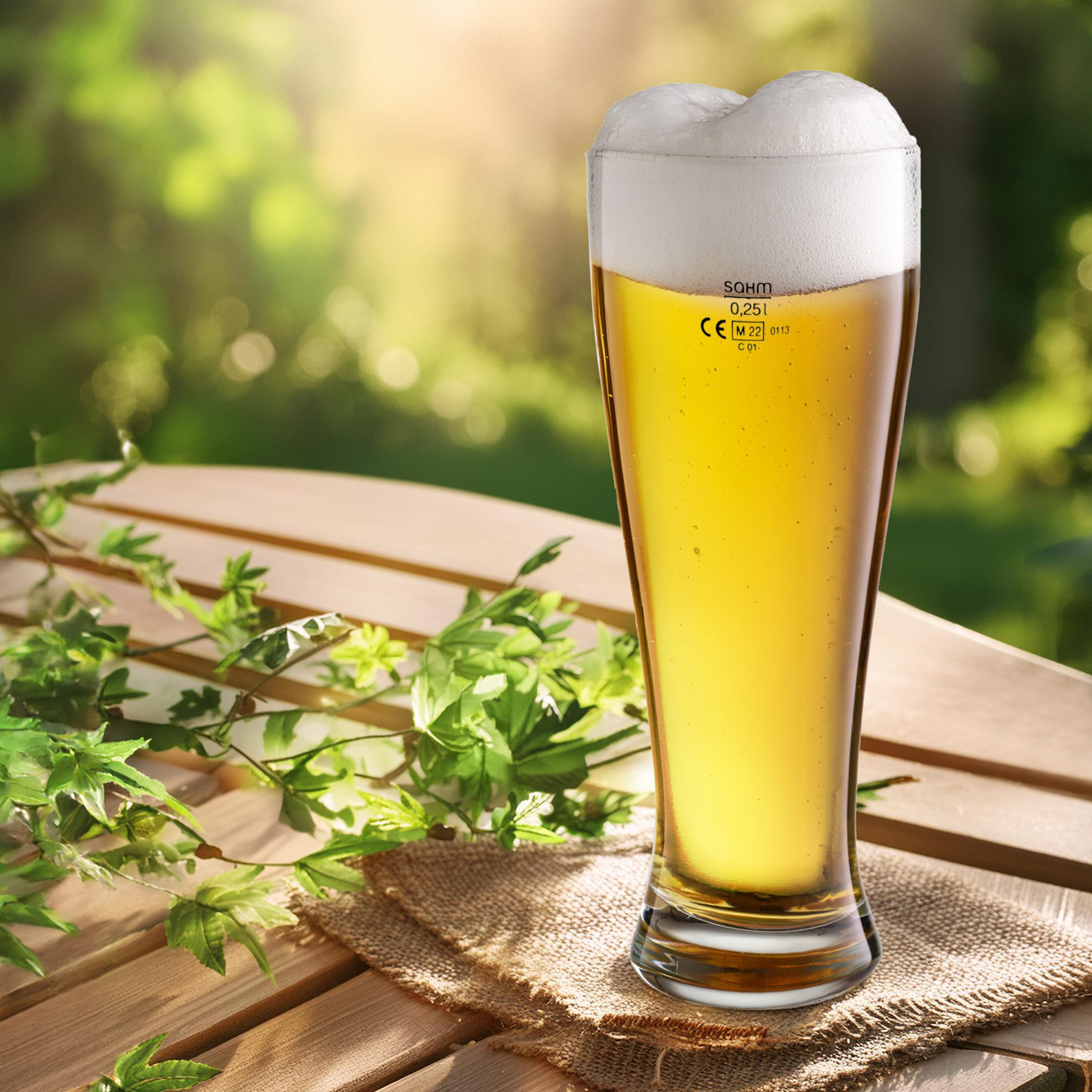 Spetebo Bierglas Bierglas 250 ml aus Klarglas - 6er Set, Glas, Weizenbier Glas 250 ml spülmaschinenfest