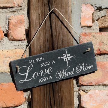 Dekolando Hängedekoration Windrose 22x8cm All you need is Love and a Wind Rose