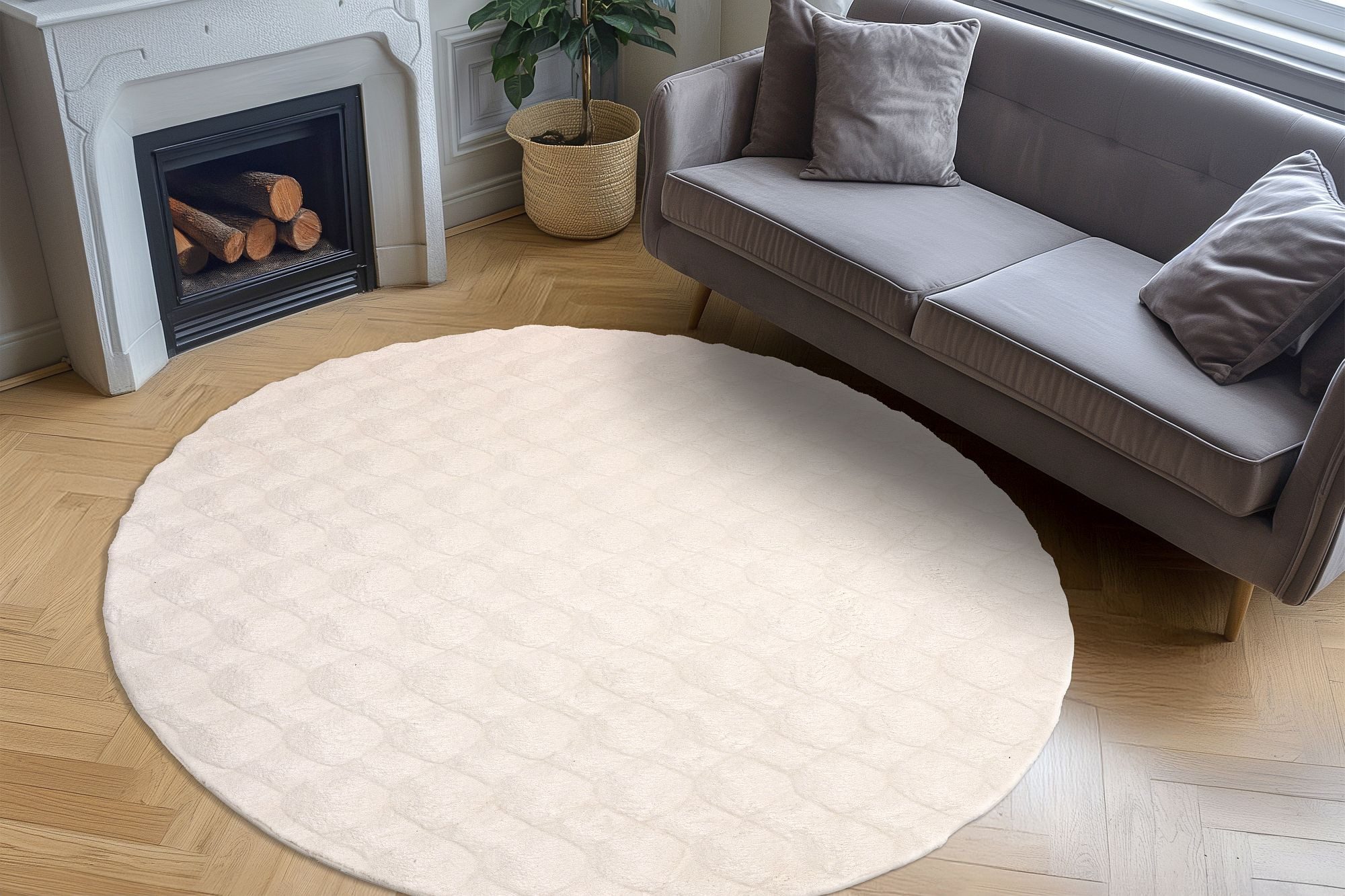 Kayoom Teppich Royal Glow 825, rund, Höhe: 30 mm, Auch in rund, Hochflor, Modernes Muster, Vegan
