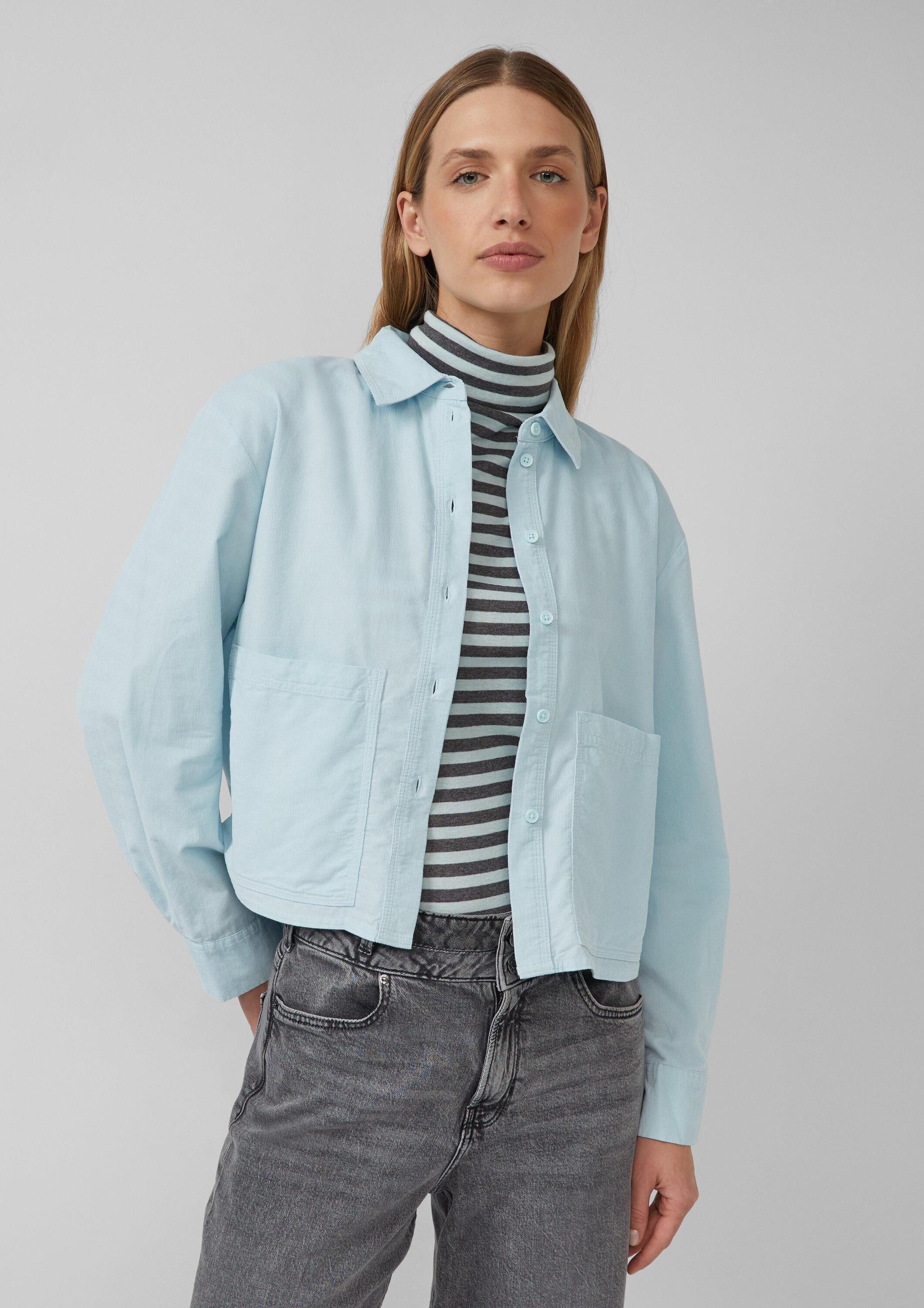 s.Oliver Hemdjacke Bluse Verkürzte Feincord-Bluse mit aufgesetzten Taschen günstig online kaufen