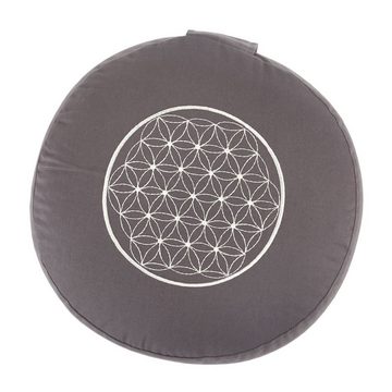 bodhi Meditationskissen Meditationskissen RONDO ECO mit Stickerei: Blume des Lebens