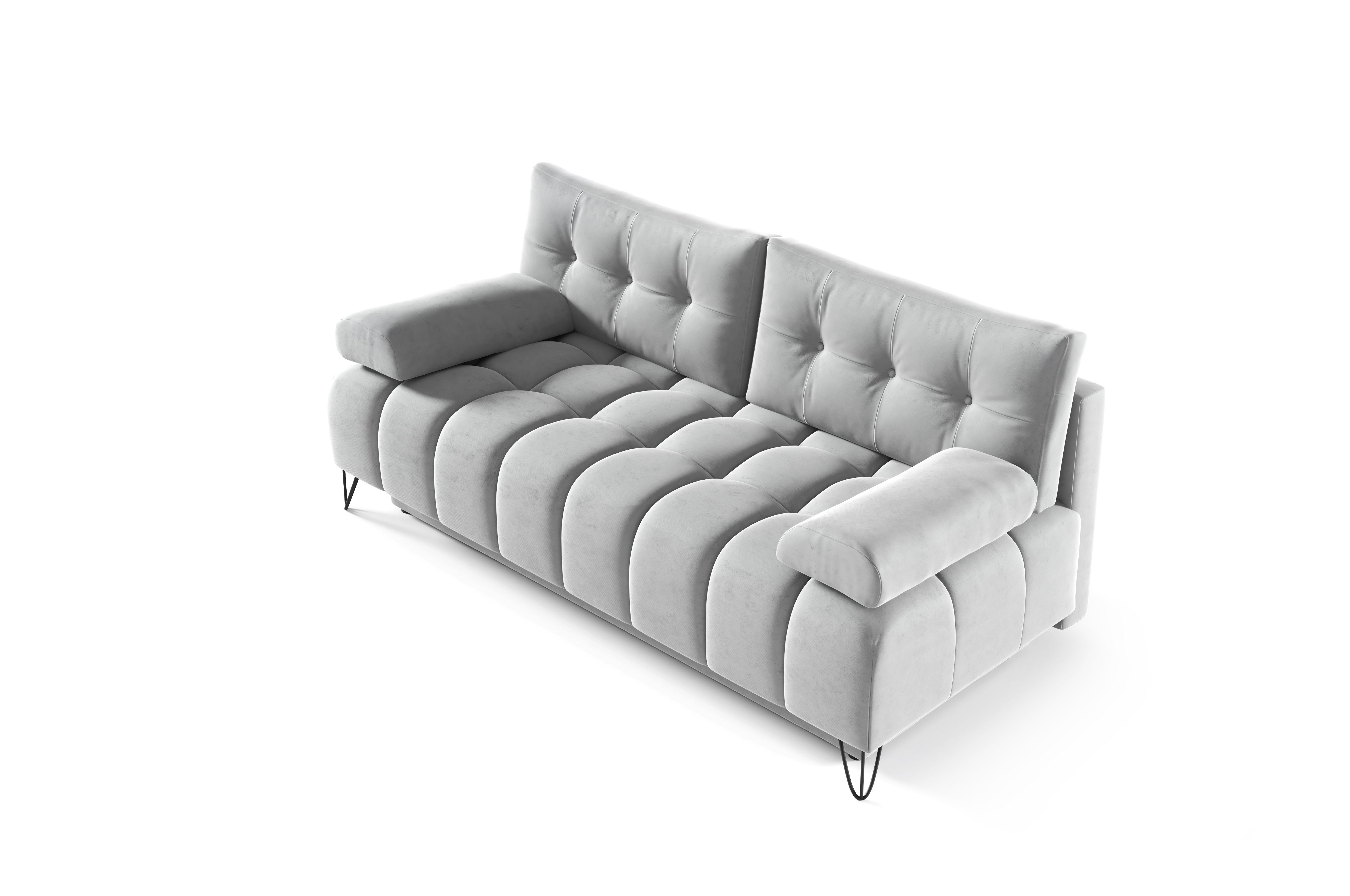 Sofa Couch cm, BRODY, und (BxHxT): Wohnzimmer Schlaffunktion Bettkasten für mit mit Sofagarnitur Polstersofa Schlafsofa - Wohnlandschaft 197x93x100 Bettfunktion MOEBLO