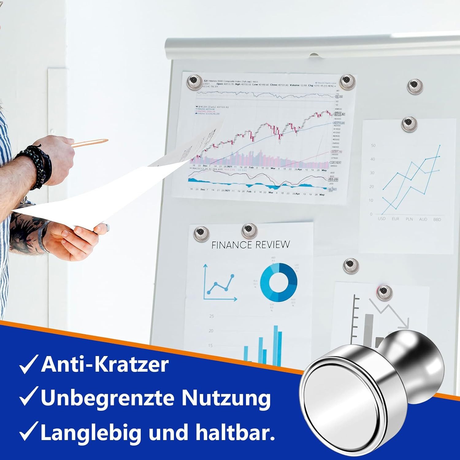 BlingBin Magnet 30 Stück Magnete Stark für Magnettafel, Kühlschrank, Pinnwand (2er Set, 60-St., 1,6*1,2*1,2cm), Neodym Magnete Extra Stark,Tragbare Größe – Bild 3 von 5