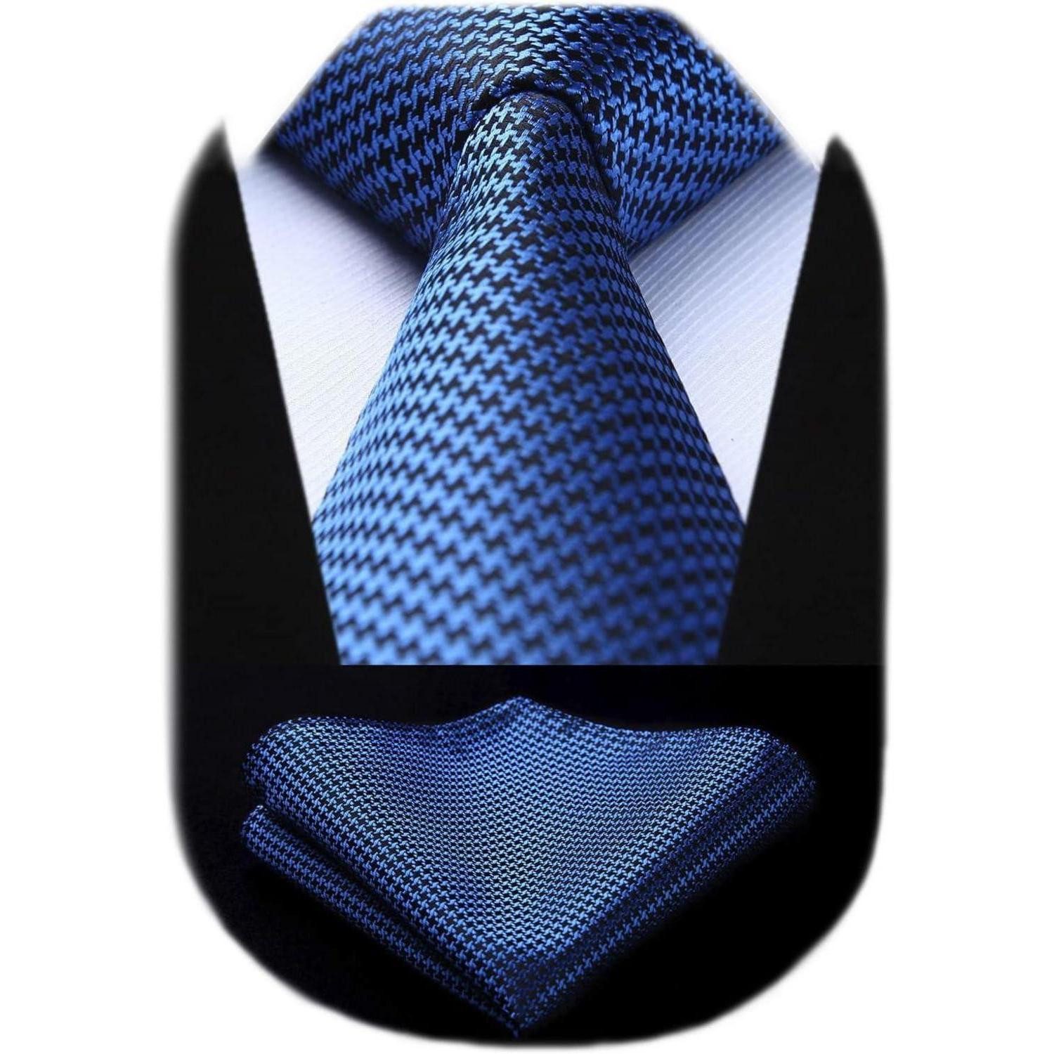 LuxusKollektion Krawatte Krawatte Herren Hochzeit Business Einstecktuch Blau schwarz