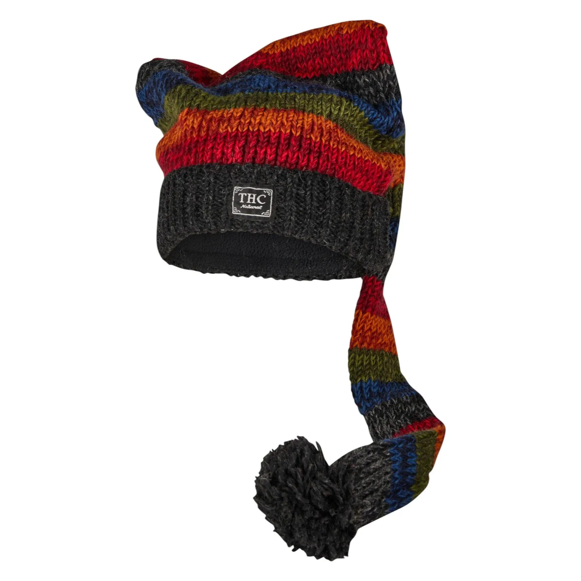 THC Natural Line Strickmütze THC Schafwoll Zipfelmütze 814 bunt (1 Stück, 1-St., 1 Stück) Innenfutter: Fleece