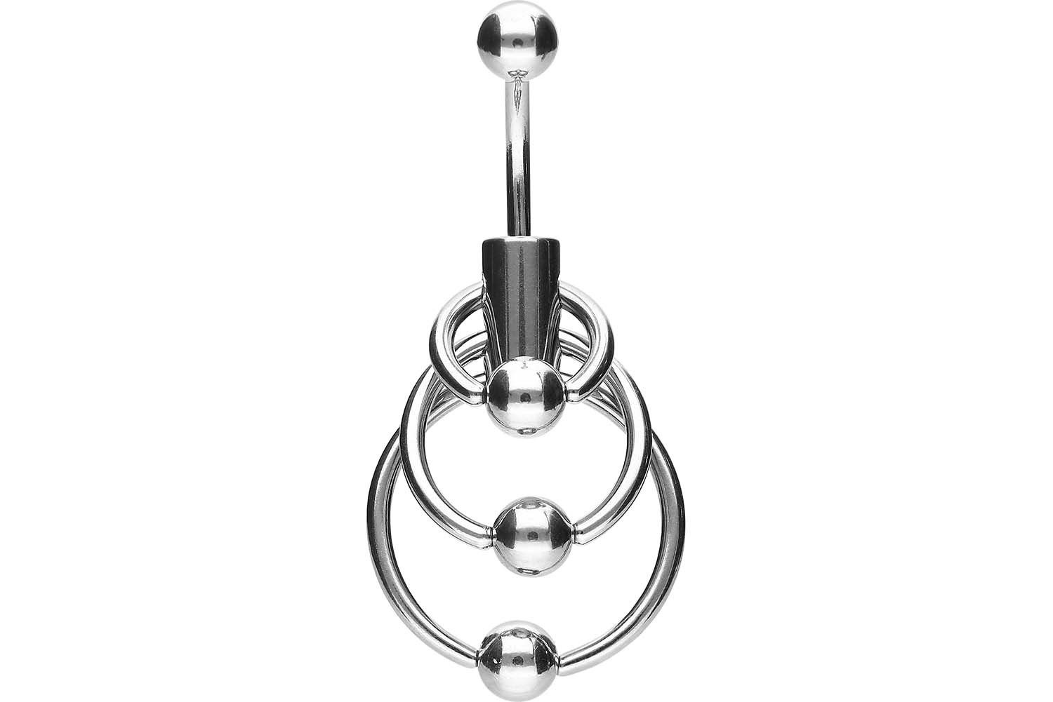 PIERCINGLINE Bauchnabelpiercing Chirurgenstahl Bananabell 3 KLEMMKUGELRINGE günstig online kaufen