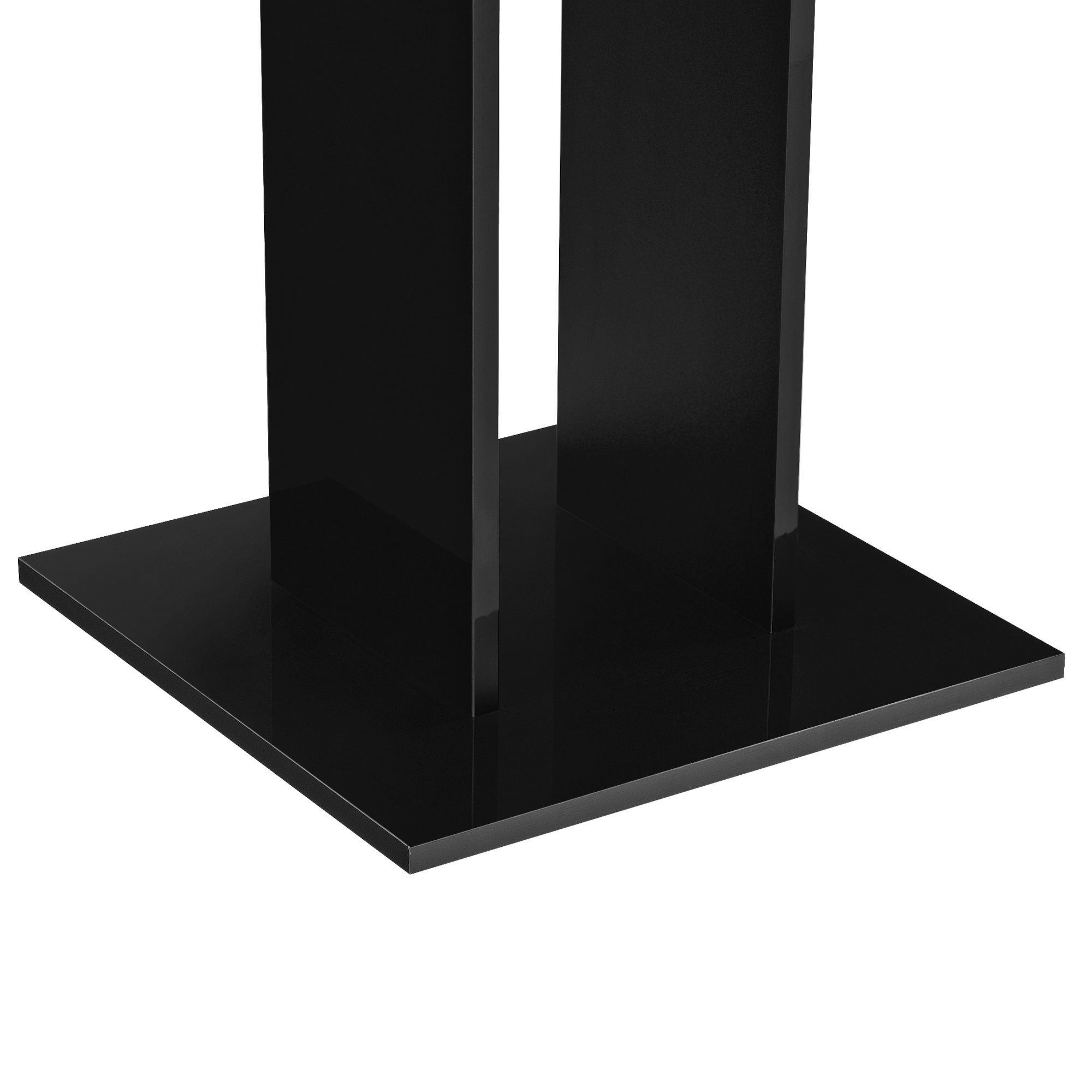 en.casa Küchentisch, »Lindesnes« Säulentisch hochglanz 65x65x78cm quadratisch schwarz