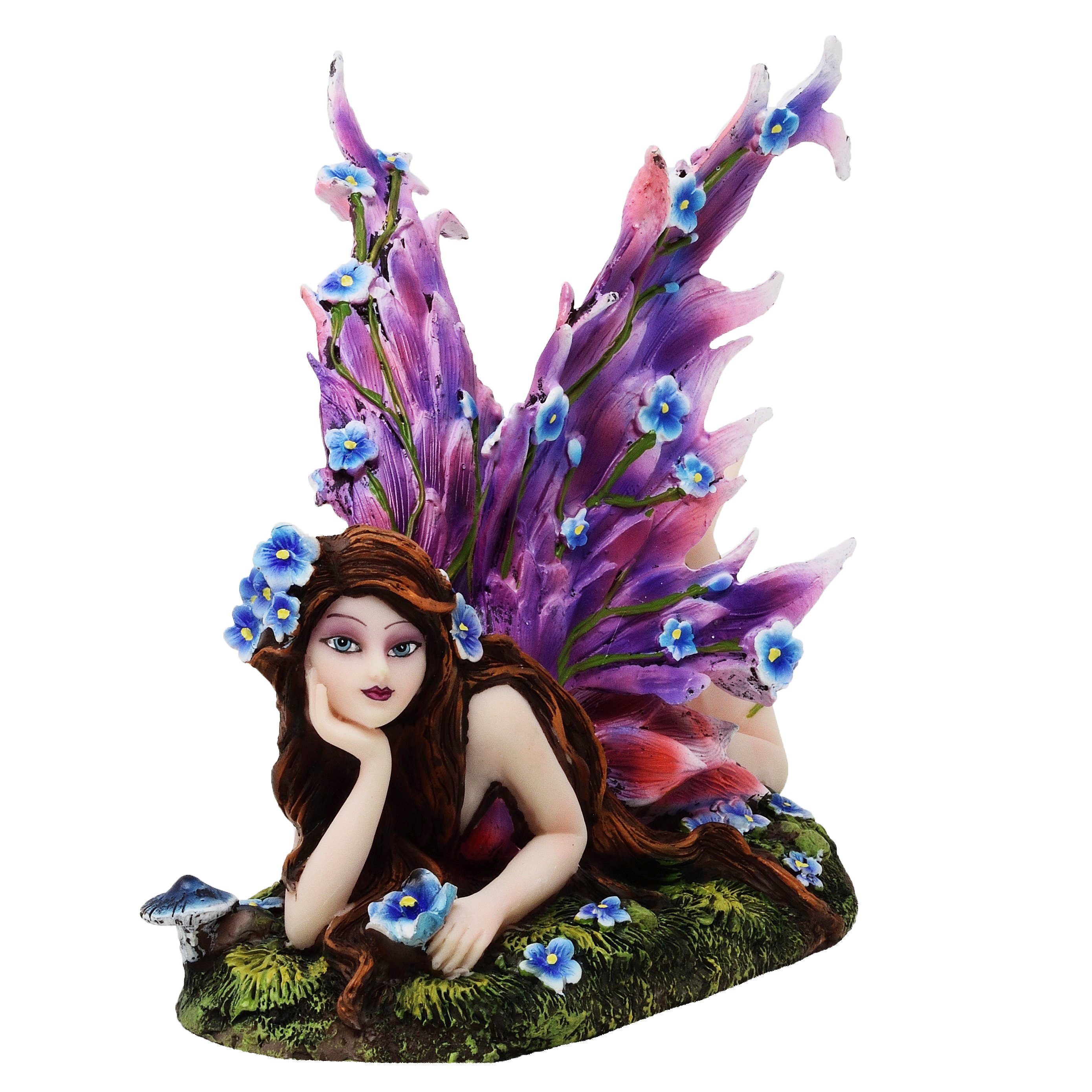 Wunderschöne Fantasy Elfe MystiCalls Elfe - Dekoration Blumenwiese Elfenfigur Dekofigur Fee liegt auf