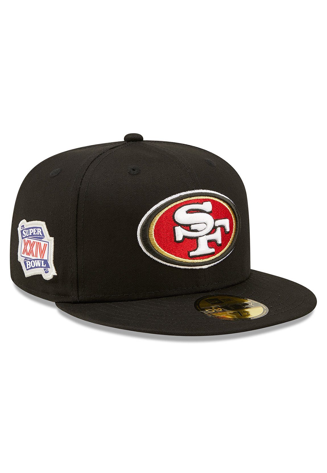 49ers New Schwarz FRANCISCO Cap Era SAN Side New Fitted Patch 59Fifty